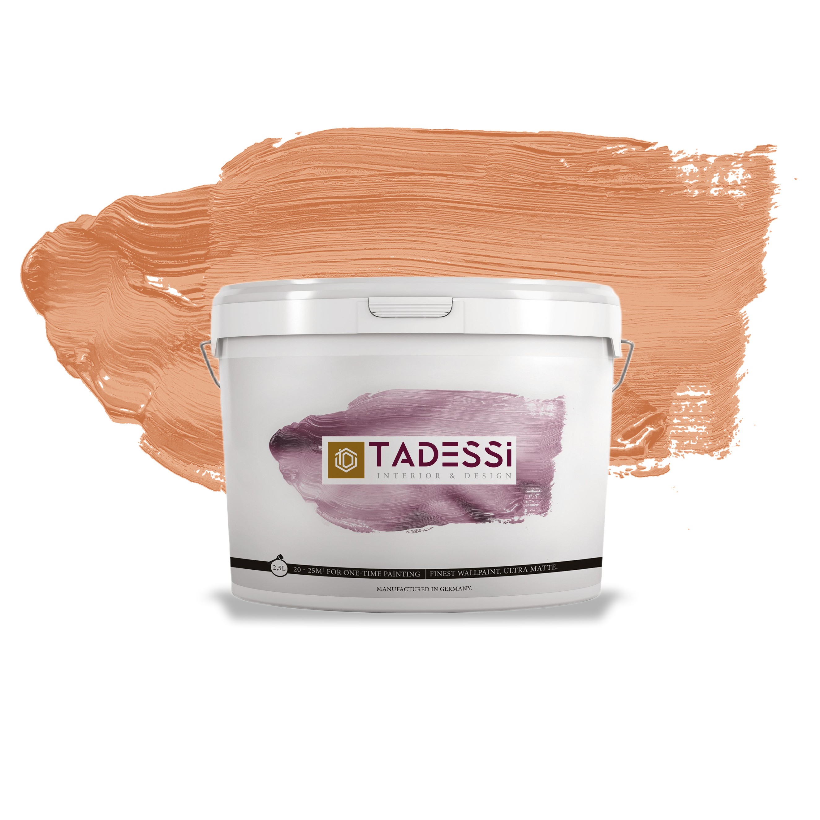 TADESSI Color Vista - Pintura de pared naranja - Terracota claro - Pintura interior mate - Dispersión de alta calidad