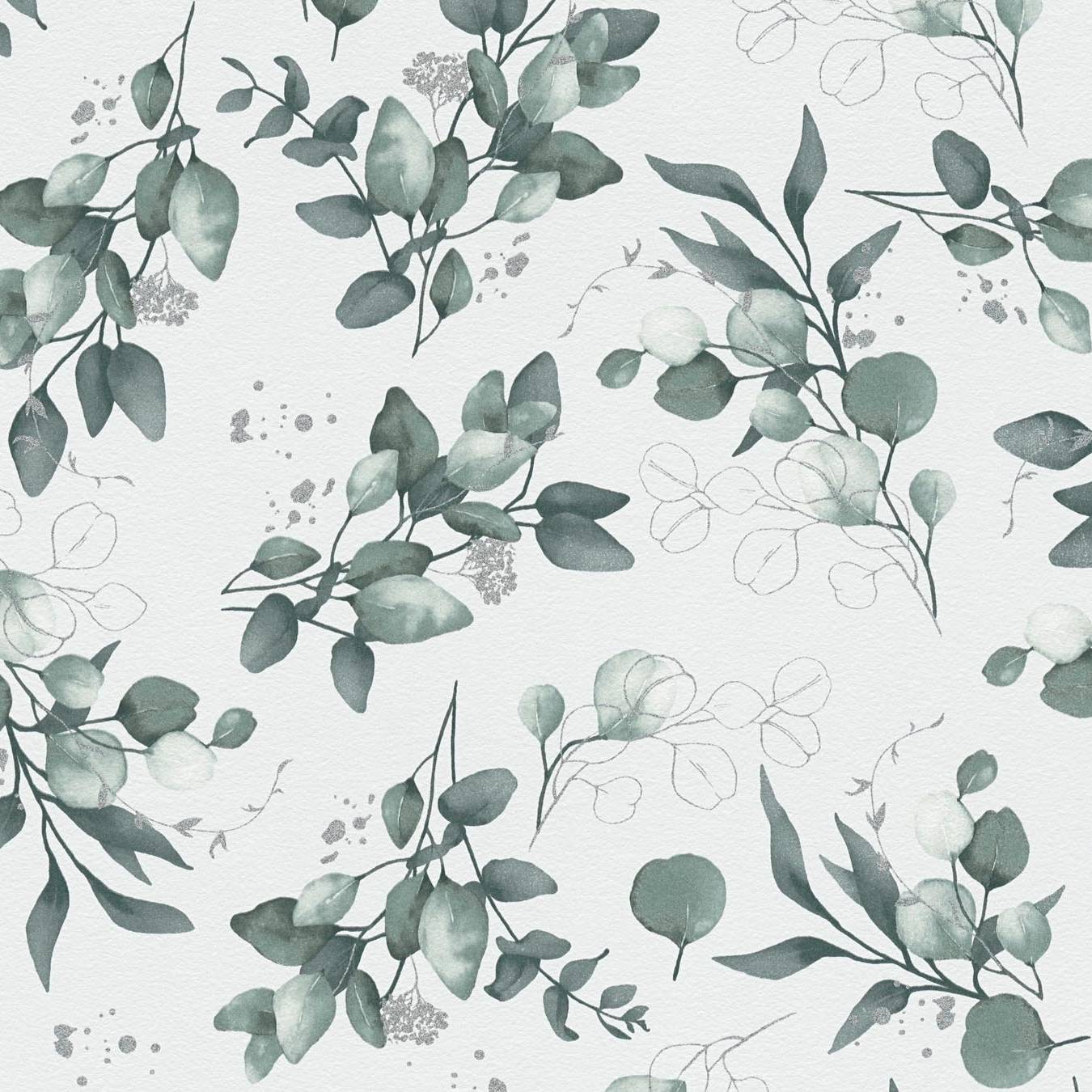 Vliestapete 397682 Weiß Grün Blumen Floral Pure Elegance A.S. Creation