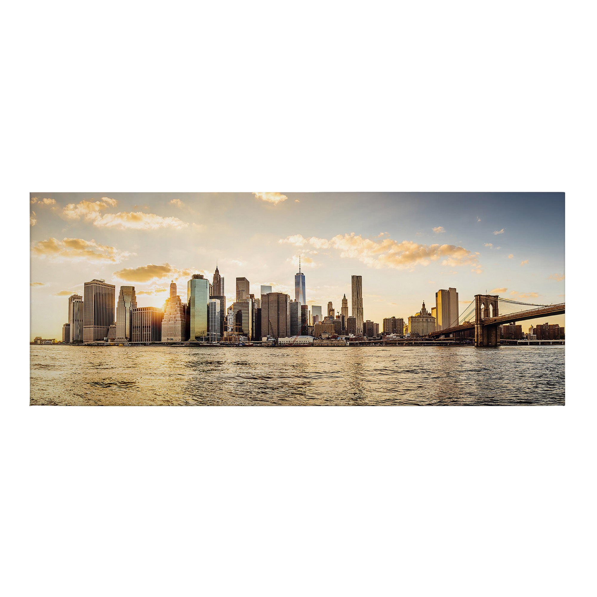 Tadessi Leinwandbild New York - 40 x 100 cm - M1-No.50474 - Keilrahmen in Blau Braun