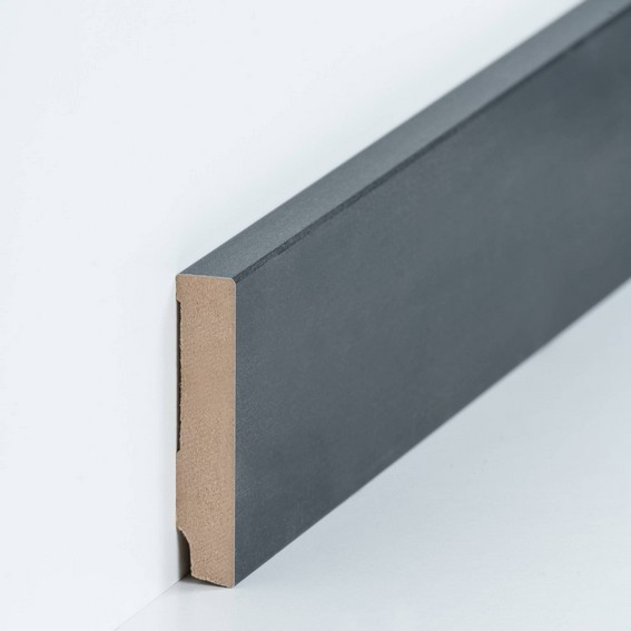 Fußleisten / Sockelleisten "Celle" (MDF foliert / 721.168.45) - Farbe: Stahl dunkel (Default)