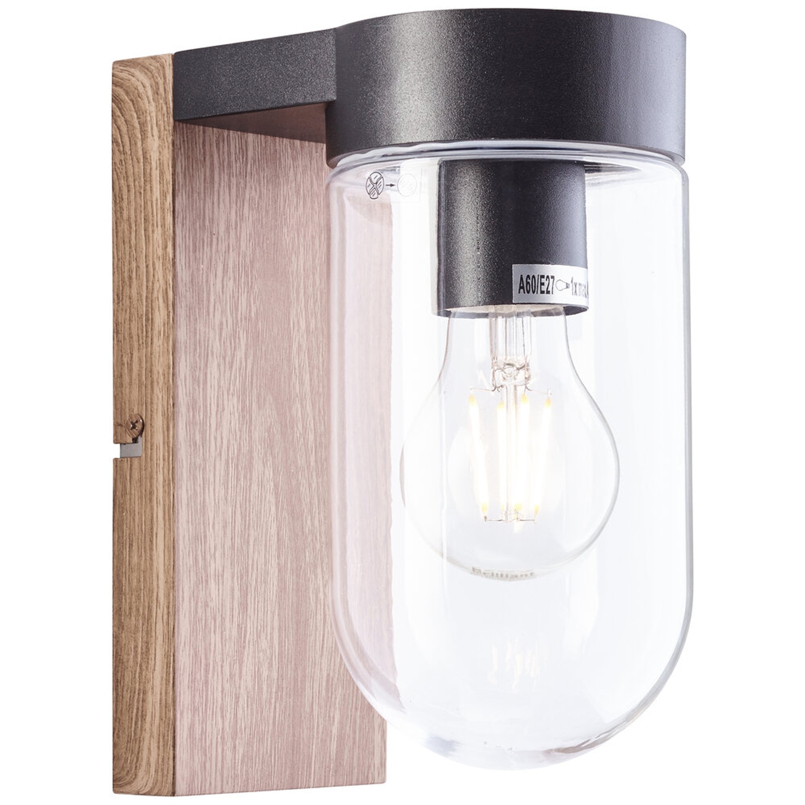 Wandleuchte 21 x 16 x 10 cm Braun Metall Wandlampe Zylindrisch Skandi Harmonisch