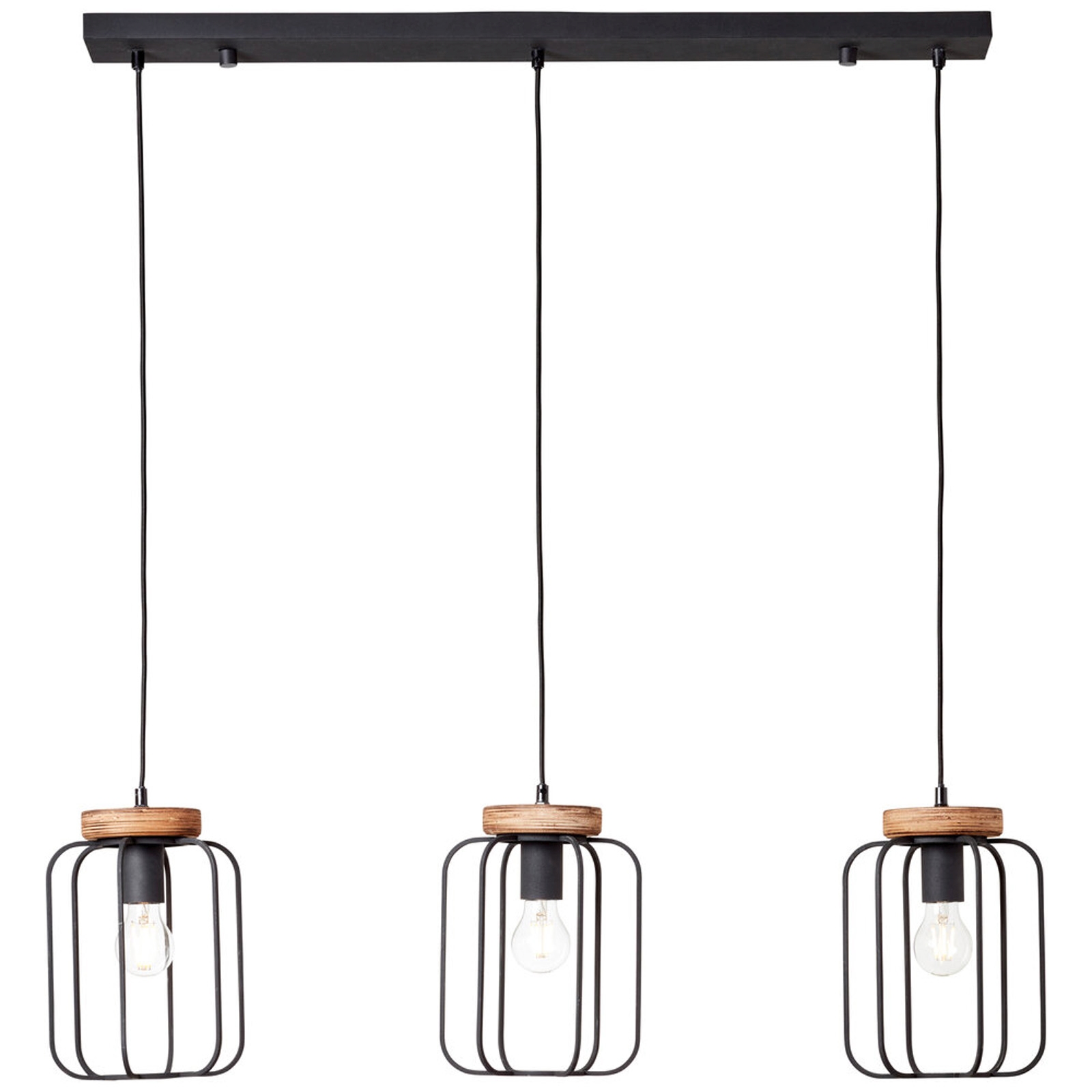 Pendelleuchte 130 x 20 x 100 cm Braun Holz Pendellampe Vintage Antik Harmonisch