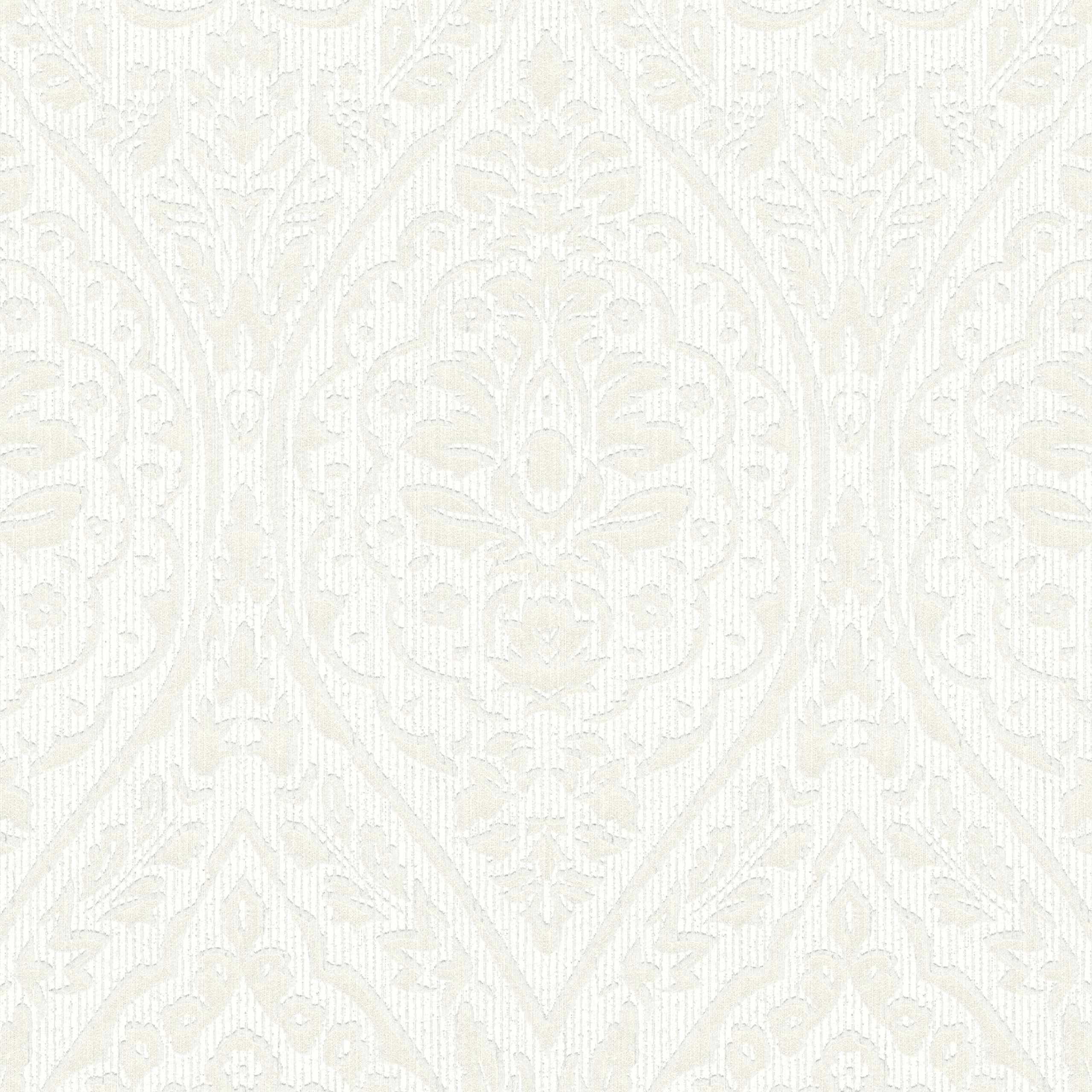 A.S. Creation AP Tessuto II | 961954 | papier peint intissé baroque | 0.53 m x 10.05 m | écru