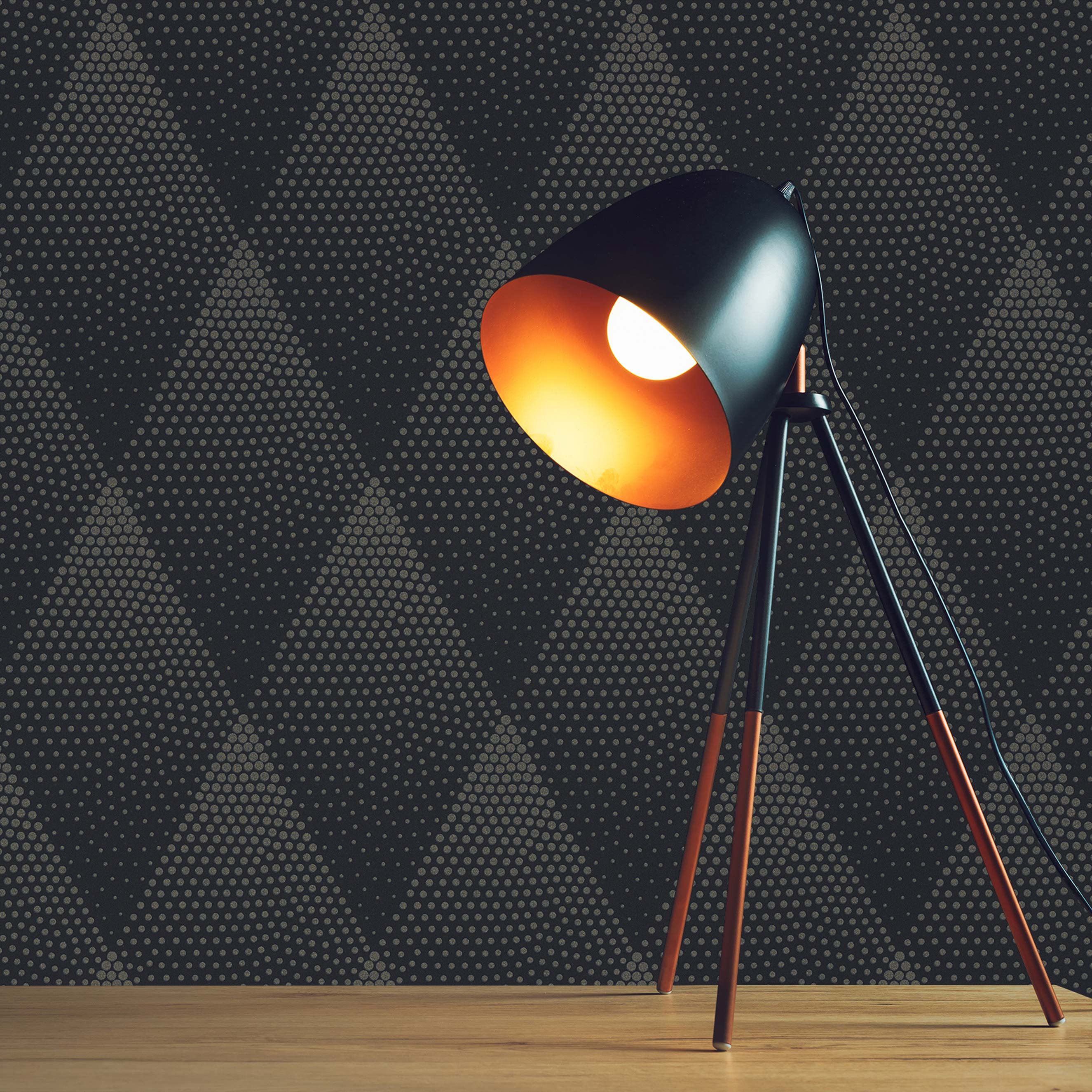 Tapete 3D Design Arianna M1-No.407 | Vliestapete | Gold | Schwarz | Punktetapete | Kreistapete