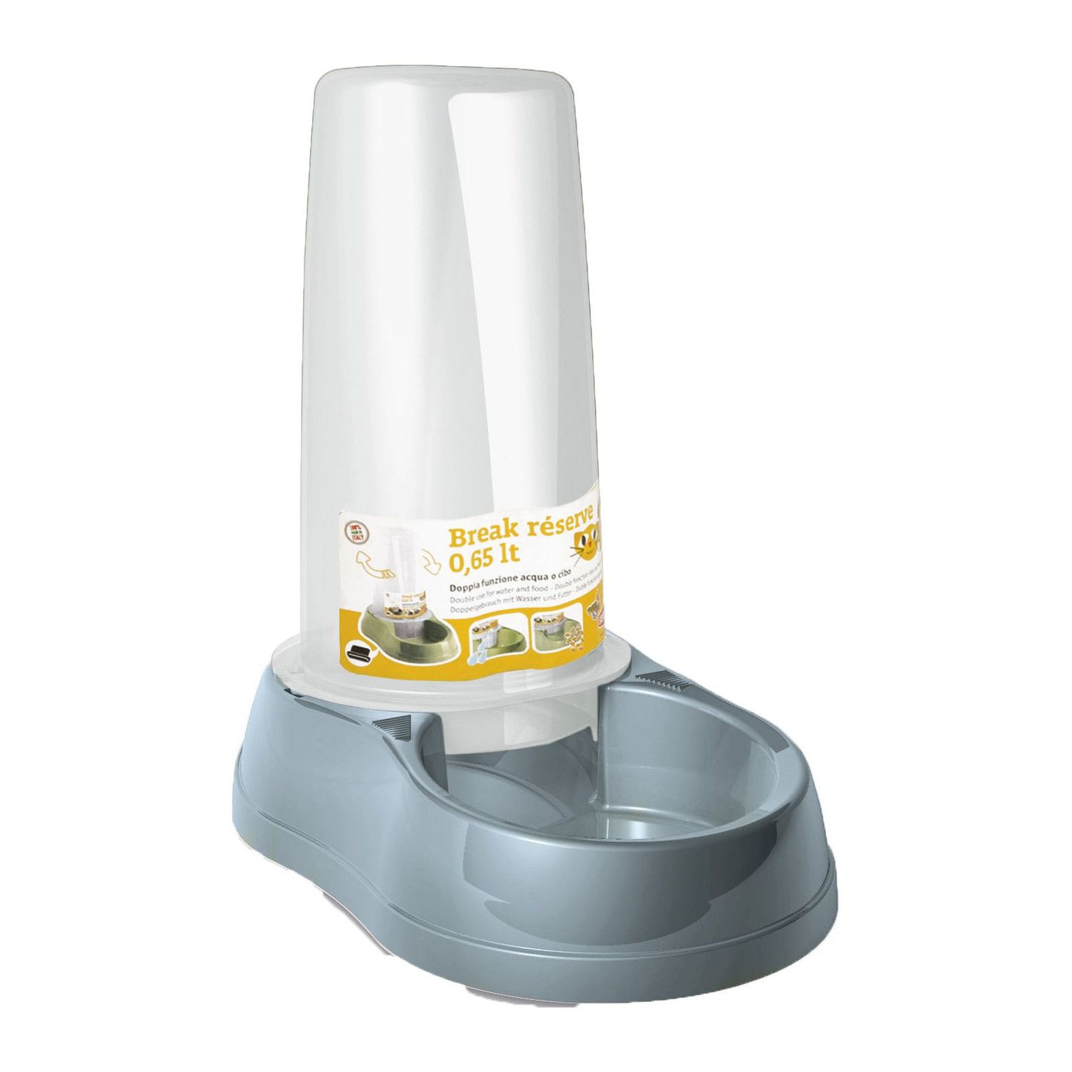 Coperani | Wasser- und Futterautomat für Hunde | Blau | 650ml | Kunststoff