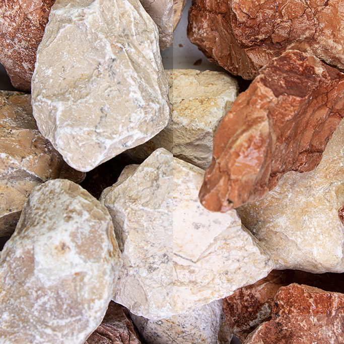 Piedras de jardín mediterráneas SS de 30 a 60 mm, mezcla de naranja y beige, para decoración de jardín.
