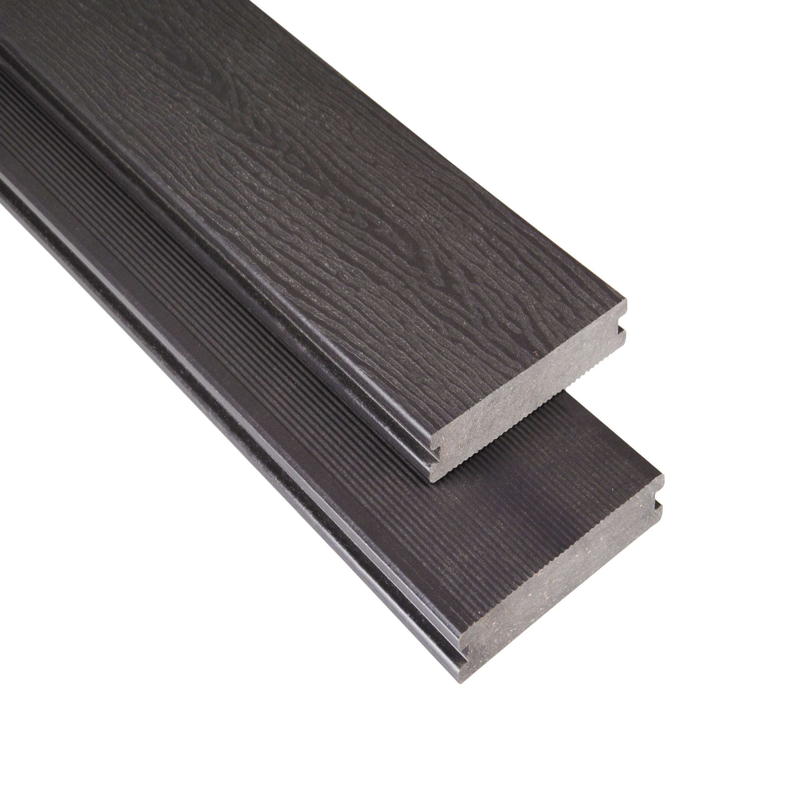 WPC Terrassendiele 14.5 x 2 cm Bodendiele Vollprofil Massiv Graubraun Unbehandelt Kovalex