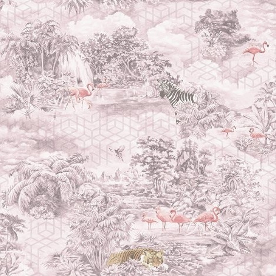 Holden Kaleidoscope | 90662 | papier peint intissé animaux | 0.53 m x 10.05 m | rose