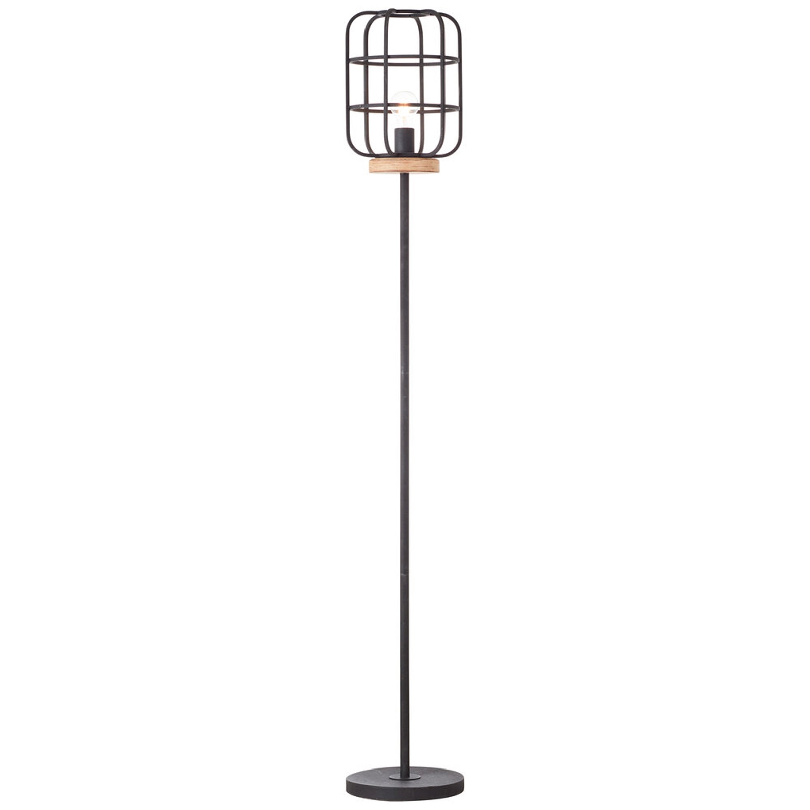 Stehleuchte 163 x 25 cm Braun Holz Stehlampe Vintage Antik Harmonisch