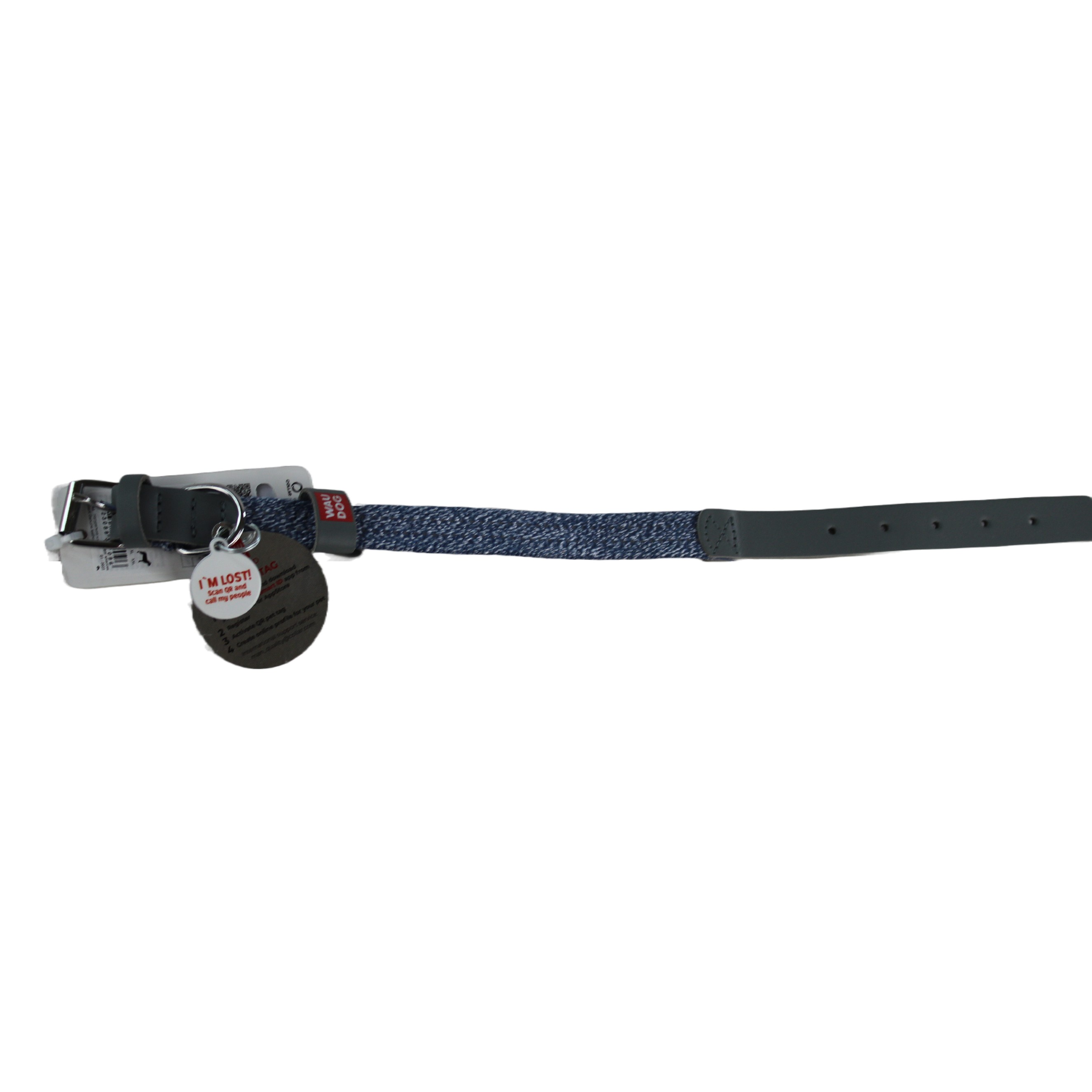 WAUDOG | Hundehalsband Classic Leather | Lederhalsband | Robust und Edel | Grau | versch. Größen