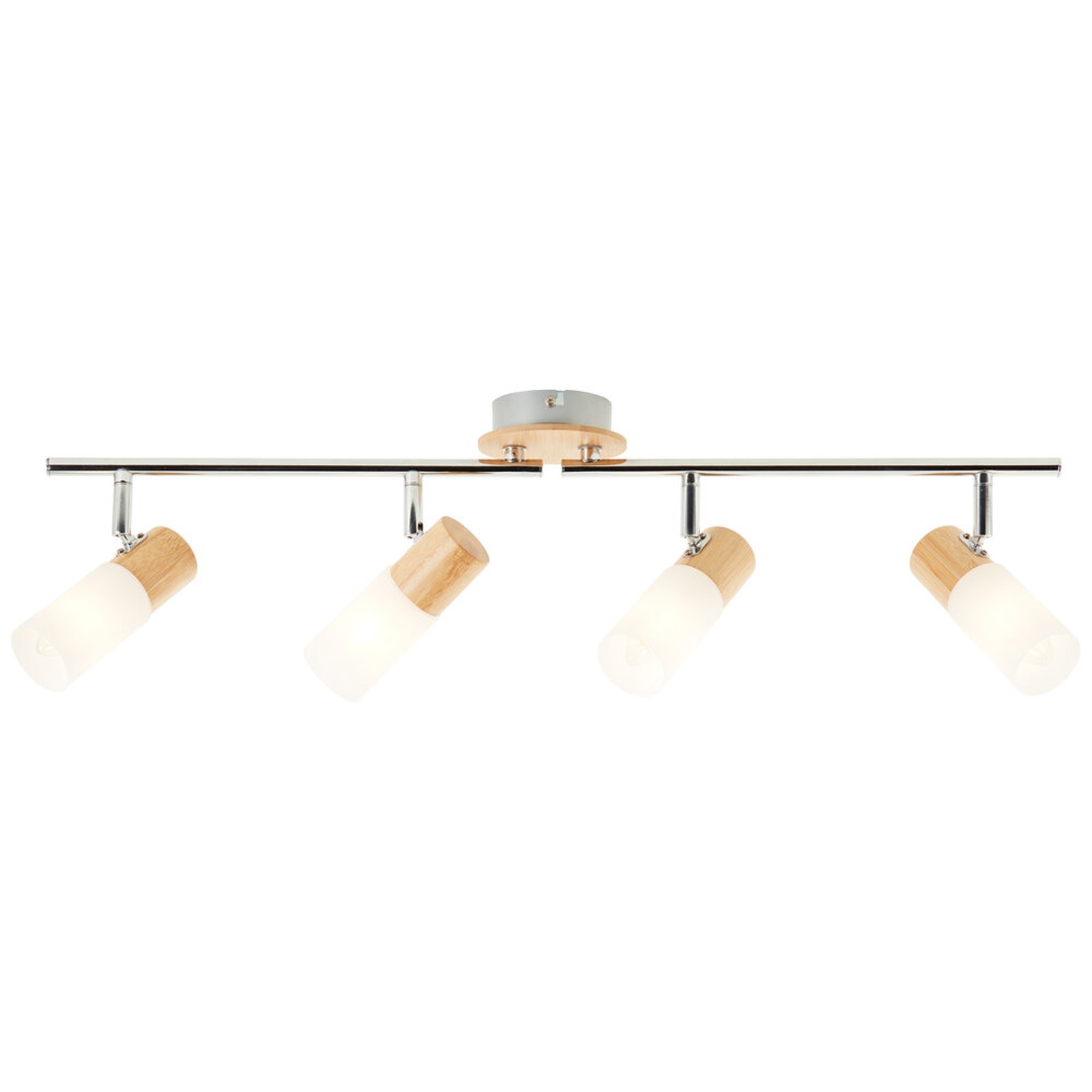 Deckenleuchte 11.5 x 18 x 68 cm Braun Holz Deckenlampe Zylindrisch Natürlich Skandi Harmonisch