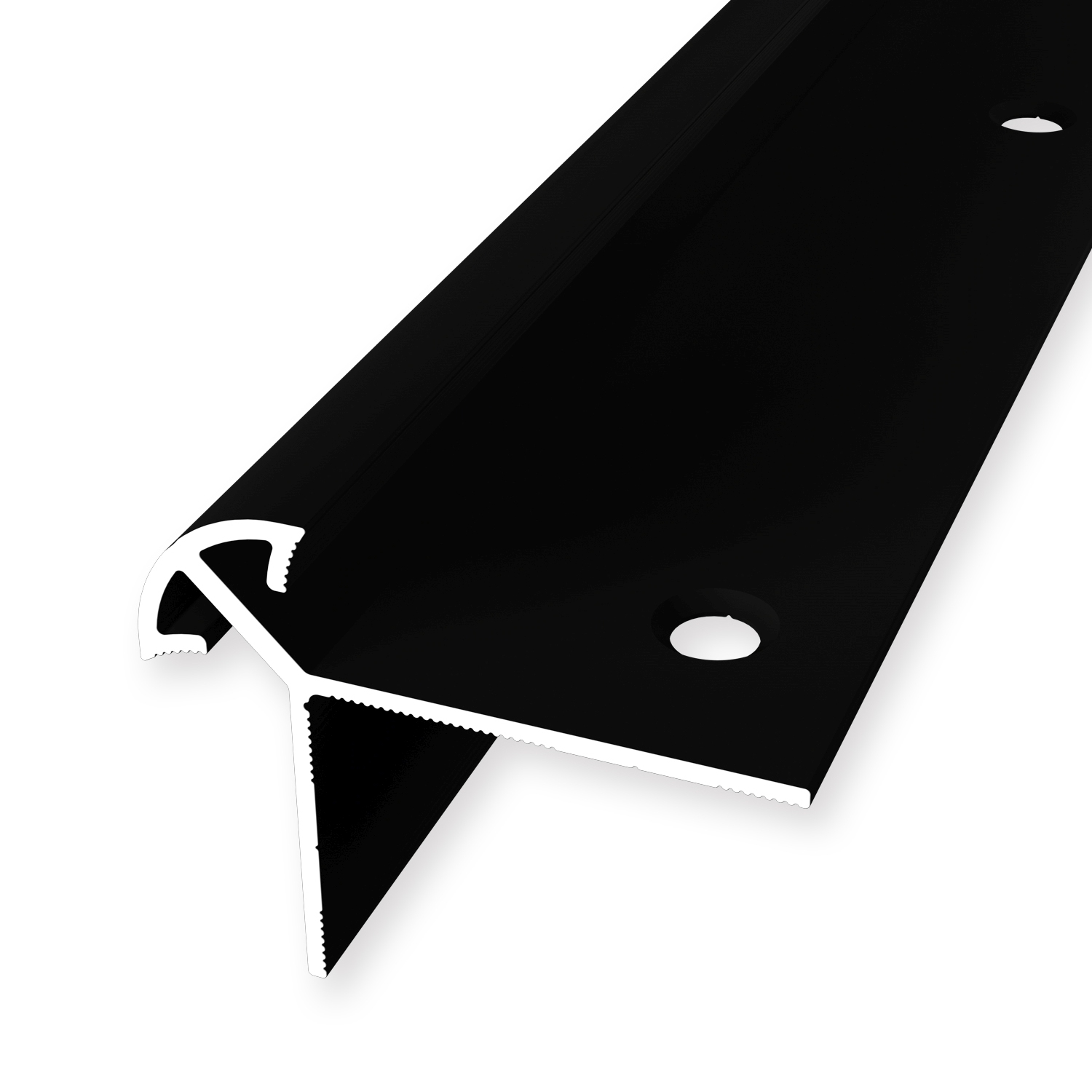 Perfil de borde de escalera 36 x 46 x 2500 mm, perfil angular de aluminio, liso, avellanado, perforado, Küberit