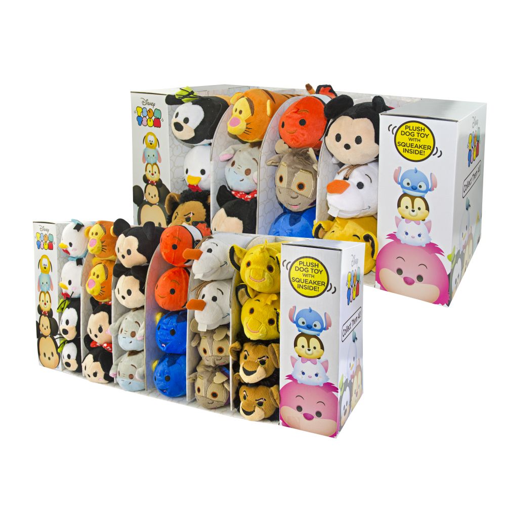 Hundespielzeug | Kuscheltier | Stofftier | Tsum Tsum Display | inkl. 24 Stk. | S | Breite:19 cm