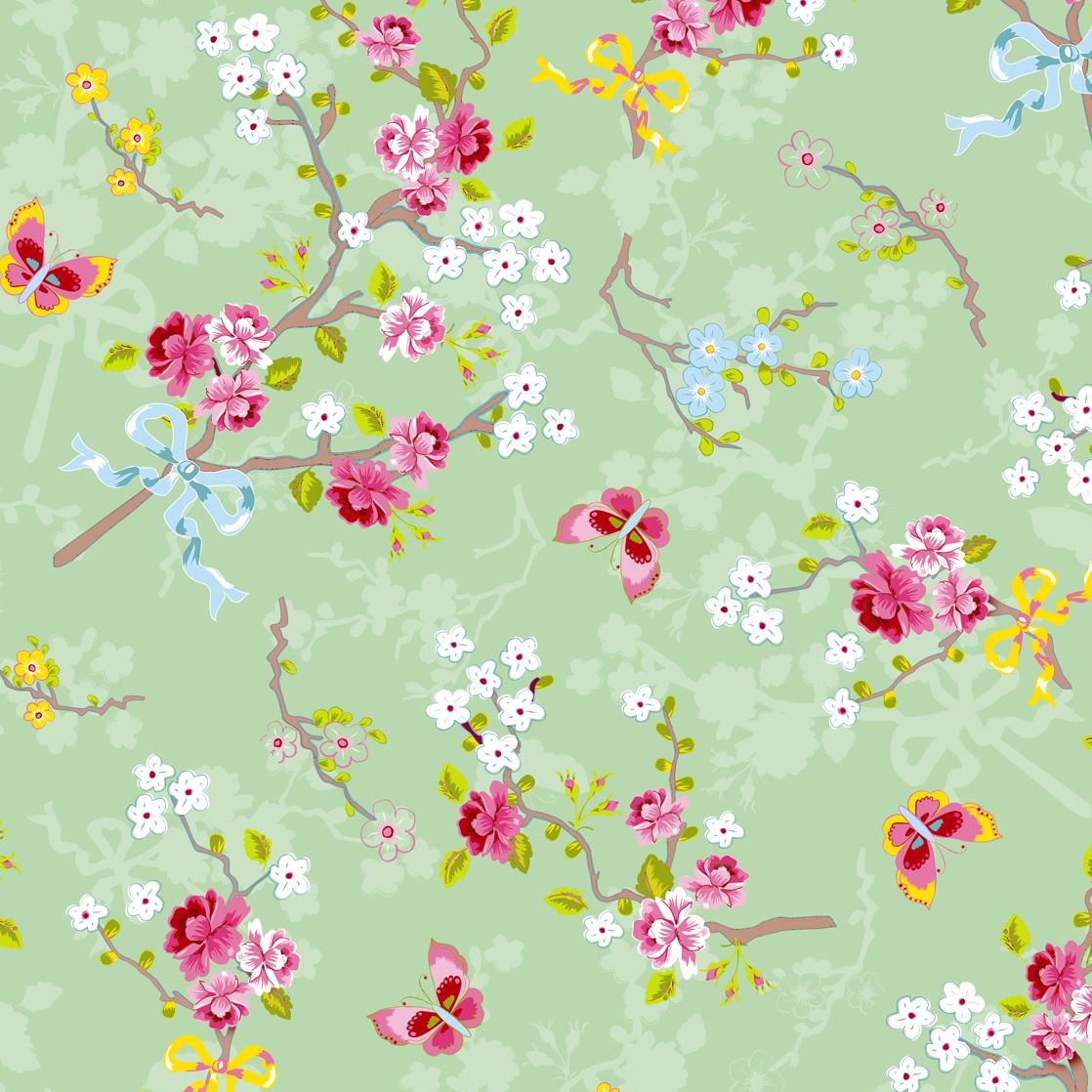 Eijffinger PIPSTUDIO4 | EF375073 | papier peint intissé floral | 0.53 m x 10.05 m | vert