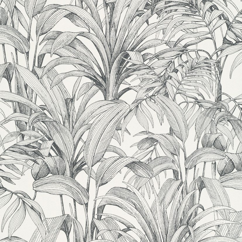 Grandeco | Asperia | A51401 | Intissé Papier peint | Feuilles | 10.05 x 0.53 m | Blanc