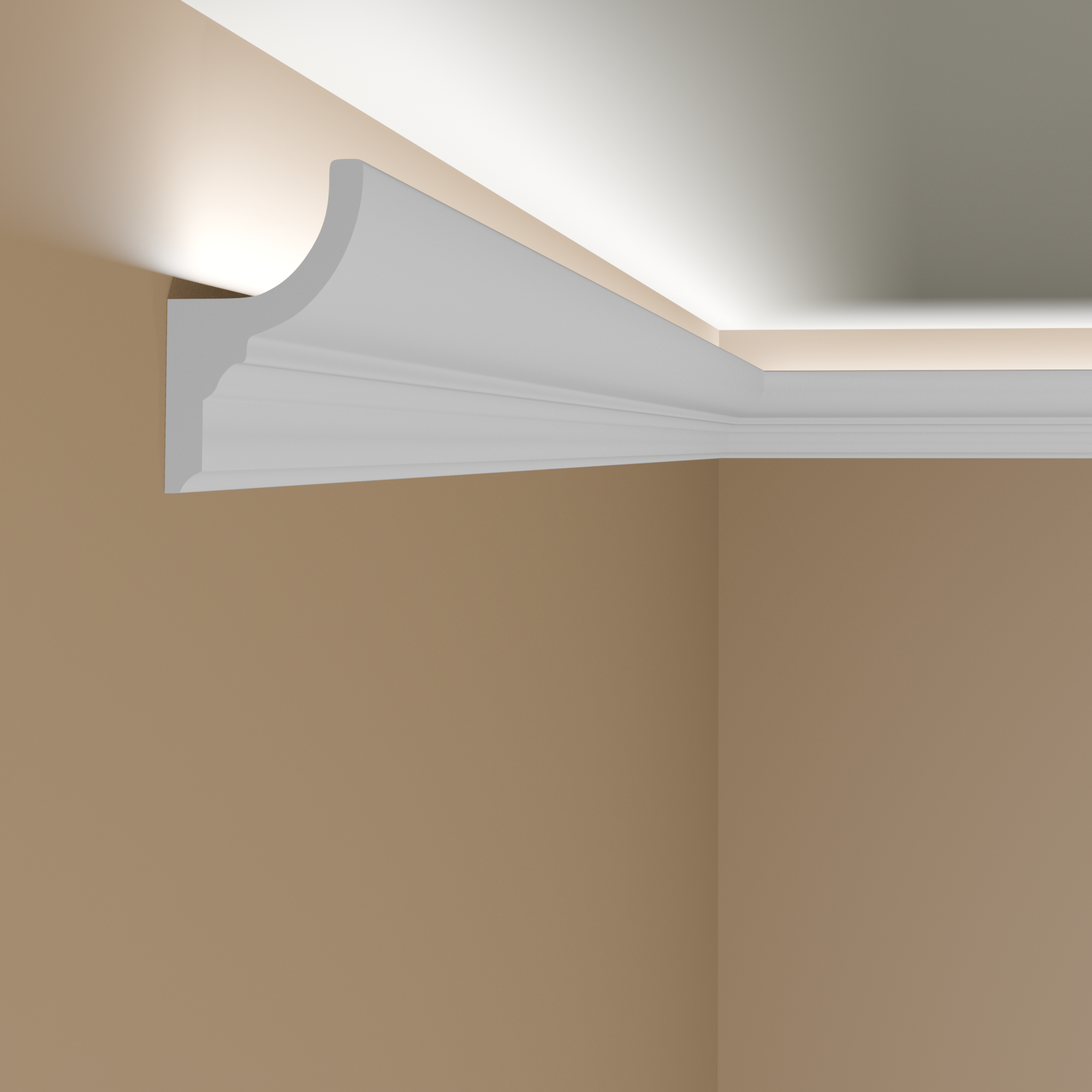 PROVISTON Moulure de plafond en polymère blanc | 42 x 70 x 2000 mm Corniche LED