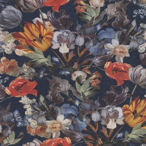 Eijffinger MASTERPIECE | EF358012 | papier peint intissé floral | 0.53 m x 10.05 m | bleu
