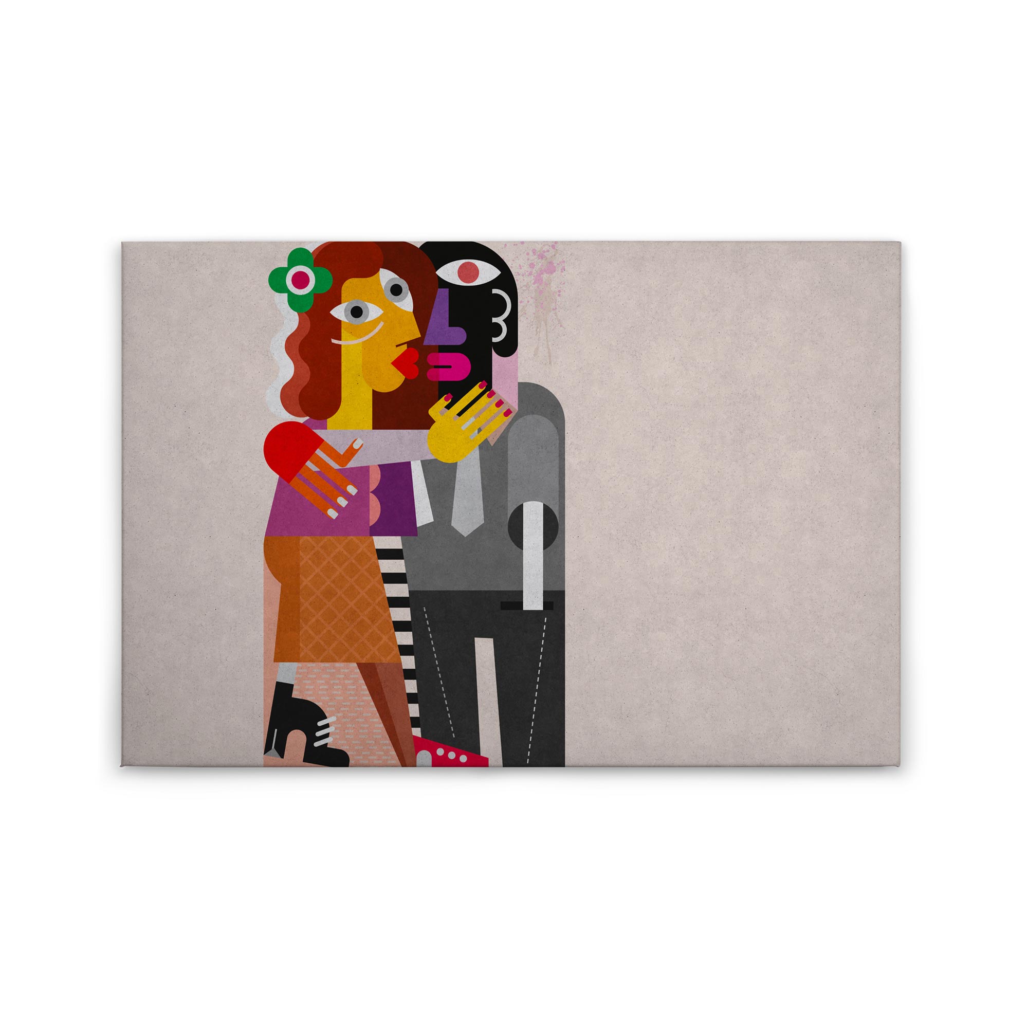 Tadessi Leinwandbild Abstrakt - 60 x 90 cm - M1-No.50217 - Keilrahmen in Bunt Grau