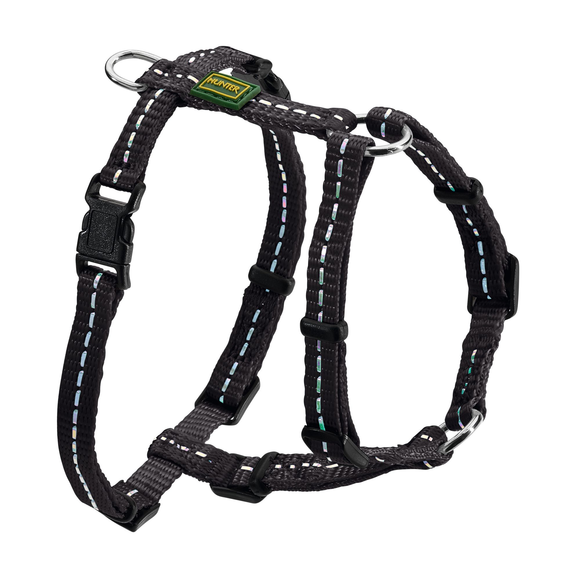 Hunter | Hundegeschirr | Tripoli | Nylon | Robust | Pflegeleicht | Reflektierend | Schwarz