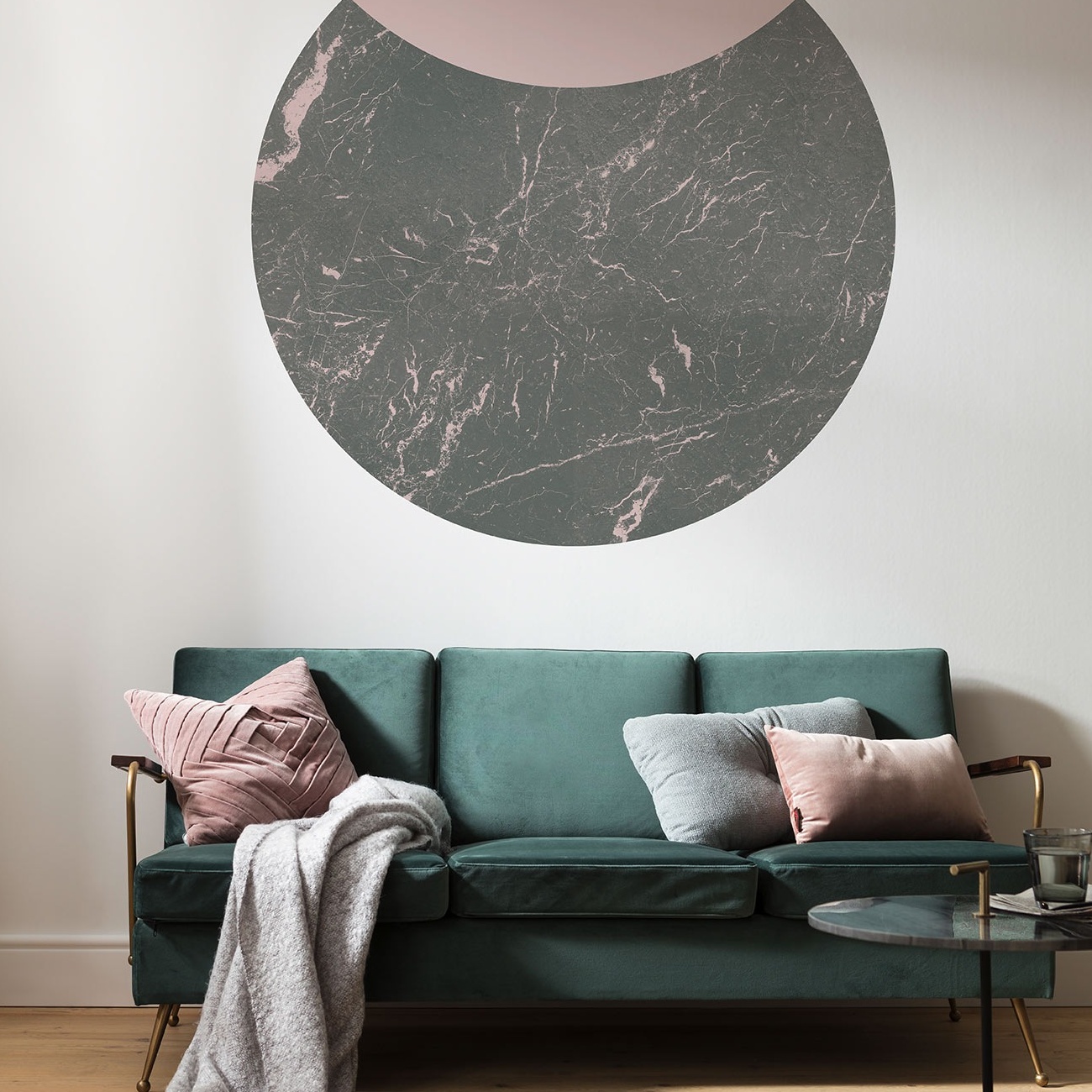 Komar Papier Peint numérique Photo Intissé Disney Rayure Marbre 125 x 125 cm Autocollant Bauhaus