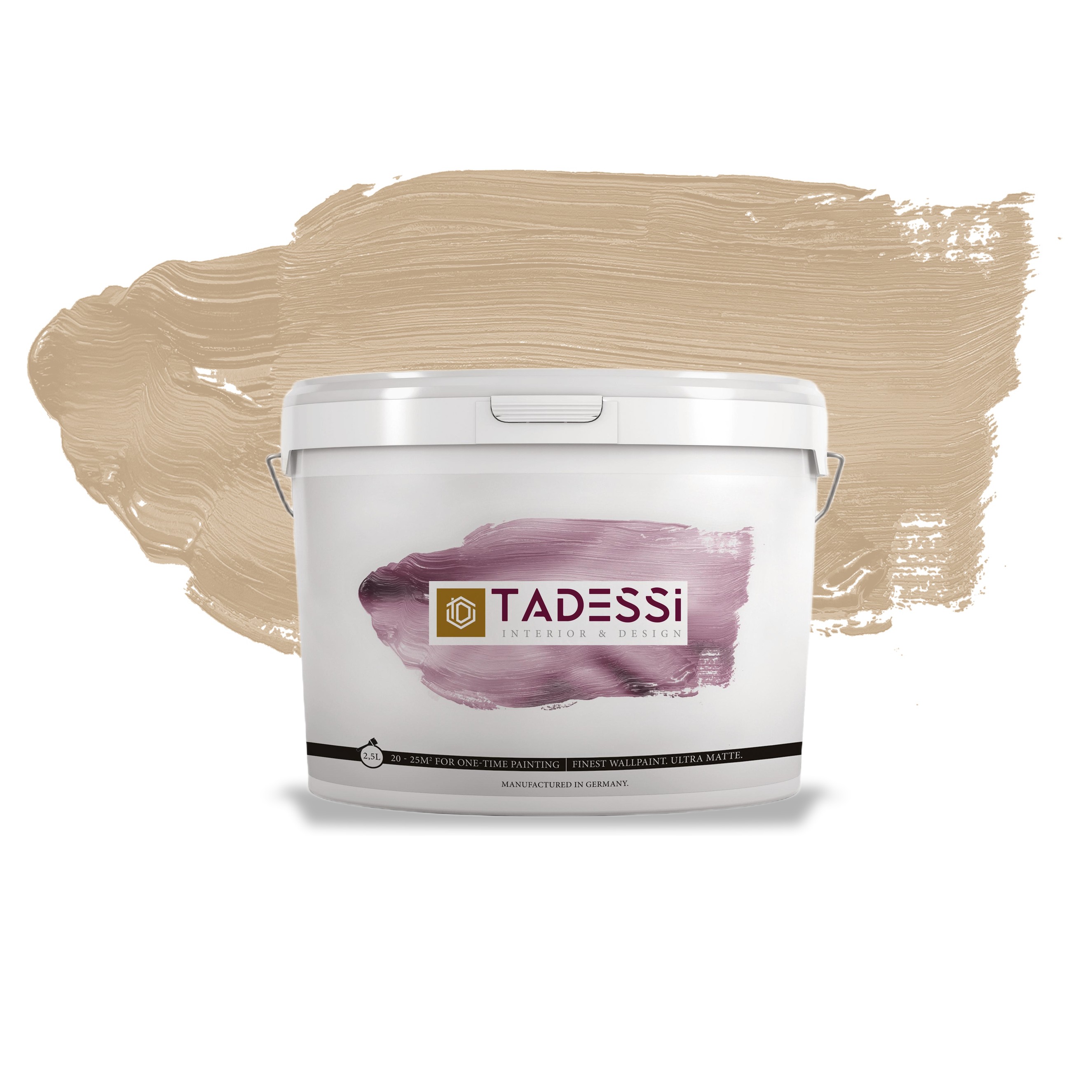 TADESSI Color Vista - Pintura de pared Beige - Capuchino Mocha - Pintura interior mate - Dispersión de alta calidad