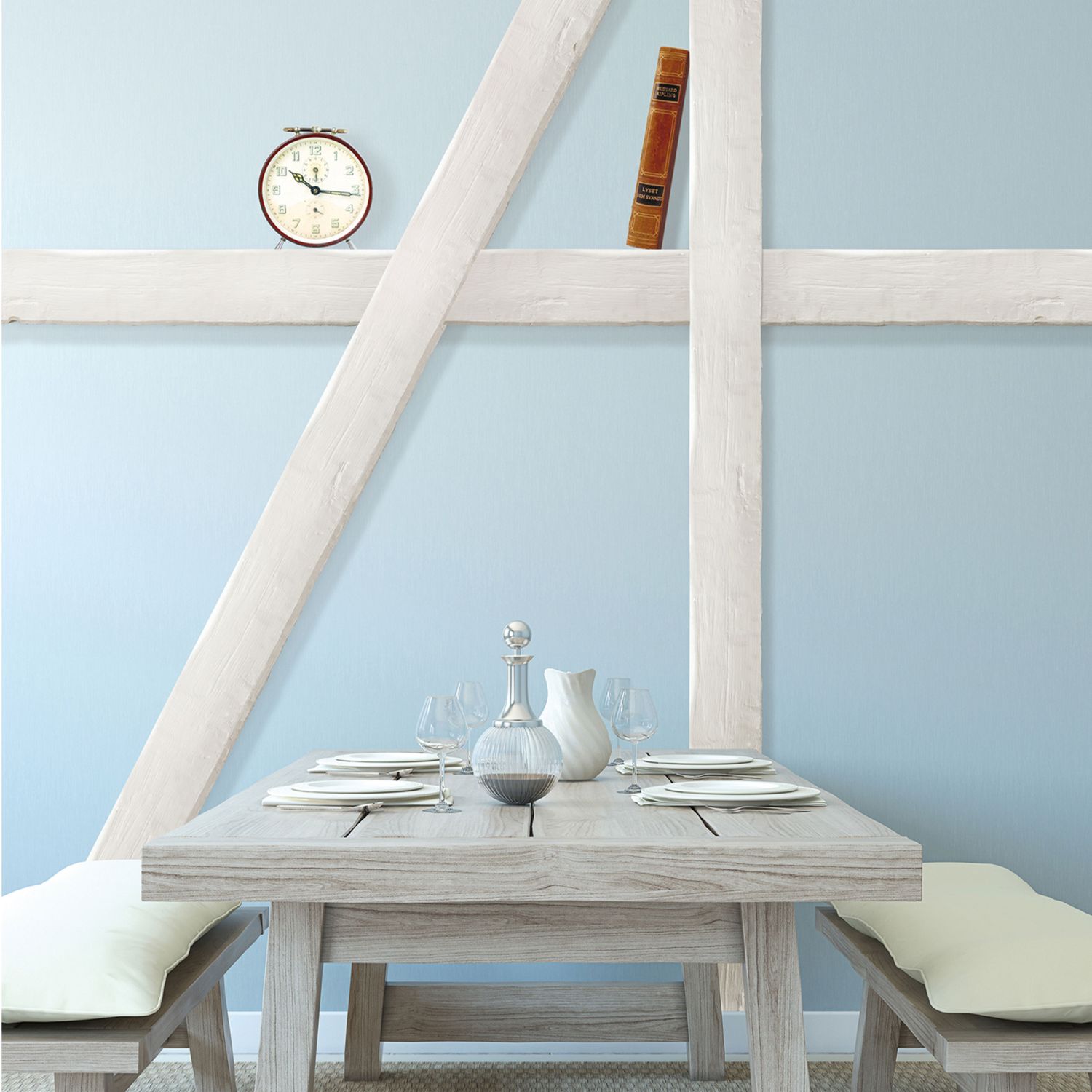 Wiesemann | PU-Balken | Polyurethan | 200 x 130 x 2000 mm | Weiß | Deckenbalken