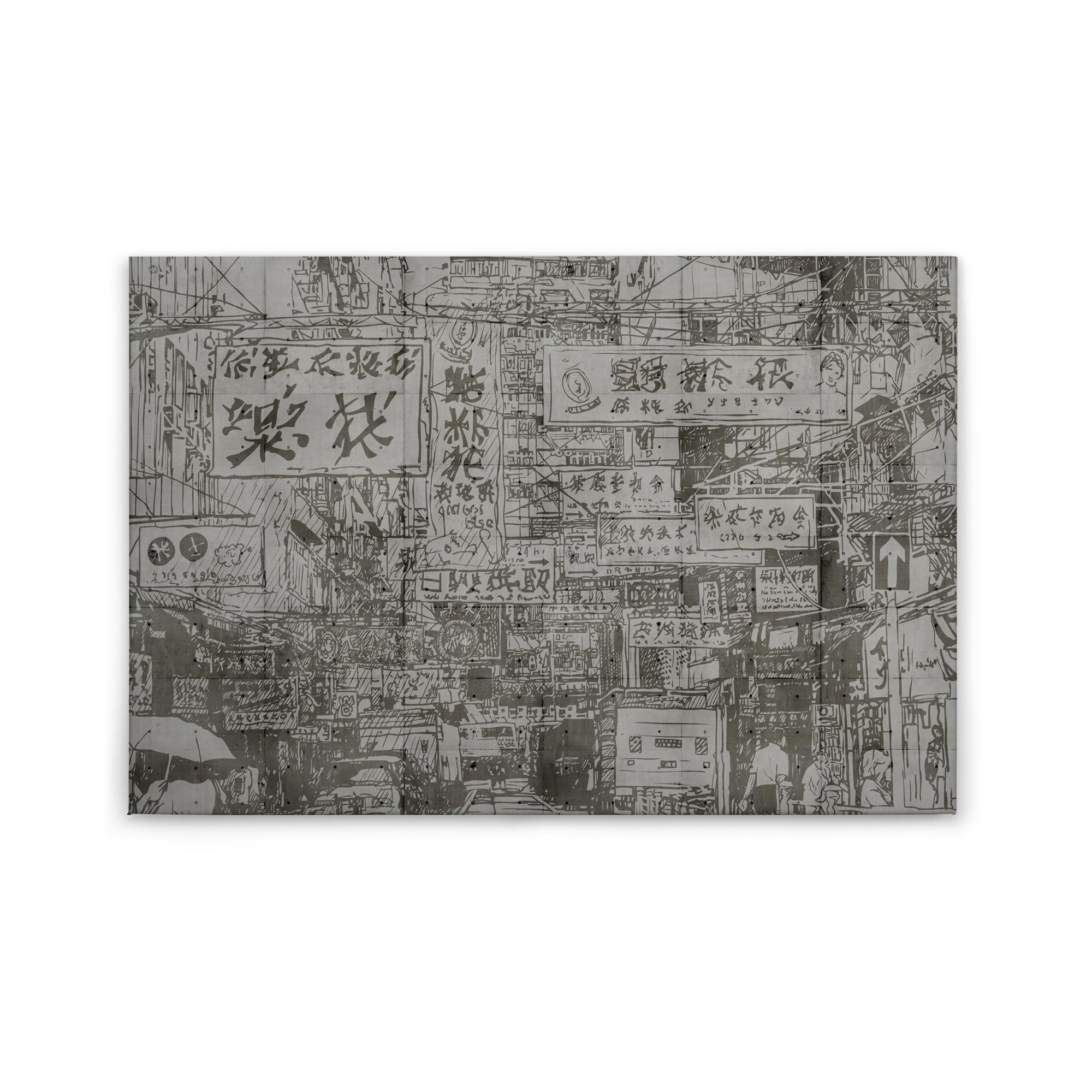 Tadessi Leinwandbild Modern Chinesisch - 60 x 90 cm - M1-No.50183 - Keilrahmen in Grau