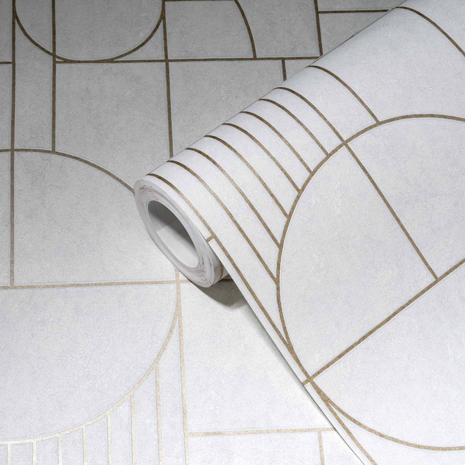A.S. Creation | MY HOME. MY SPA. | 386992 | Vliestapete | Geometrisch | 0.53 x 10.05 m | Weiß