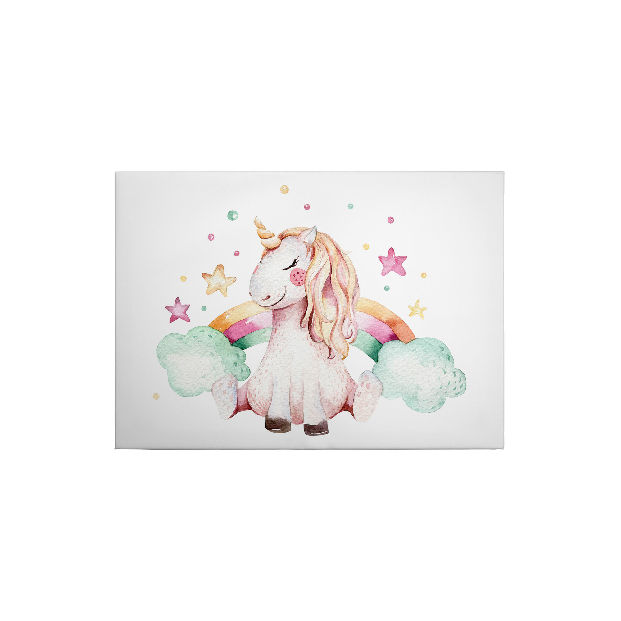Tadessi Leinwandbild Einhorn Mädchen - 50 x 70 cm - M1-No.50336 - Keilrahmen in Weiß Rosa