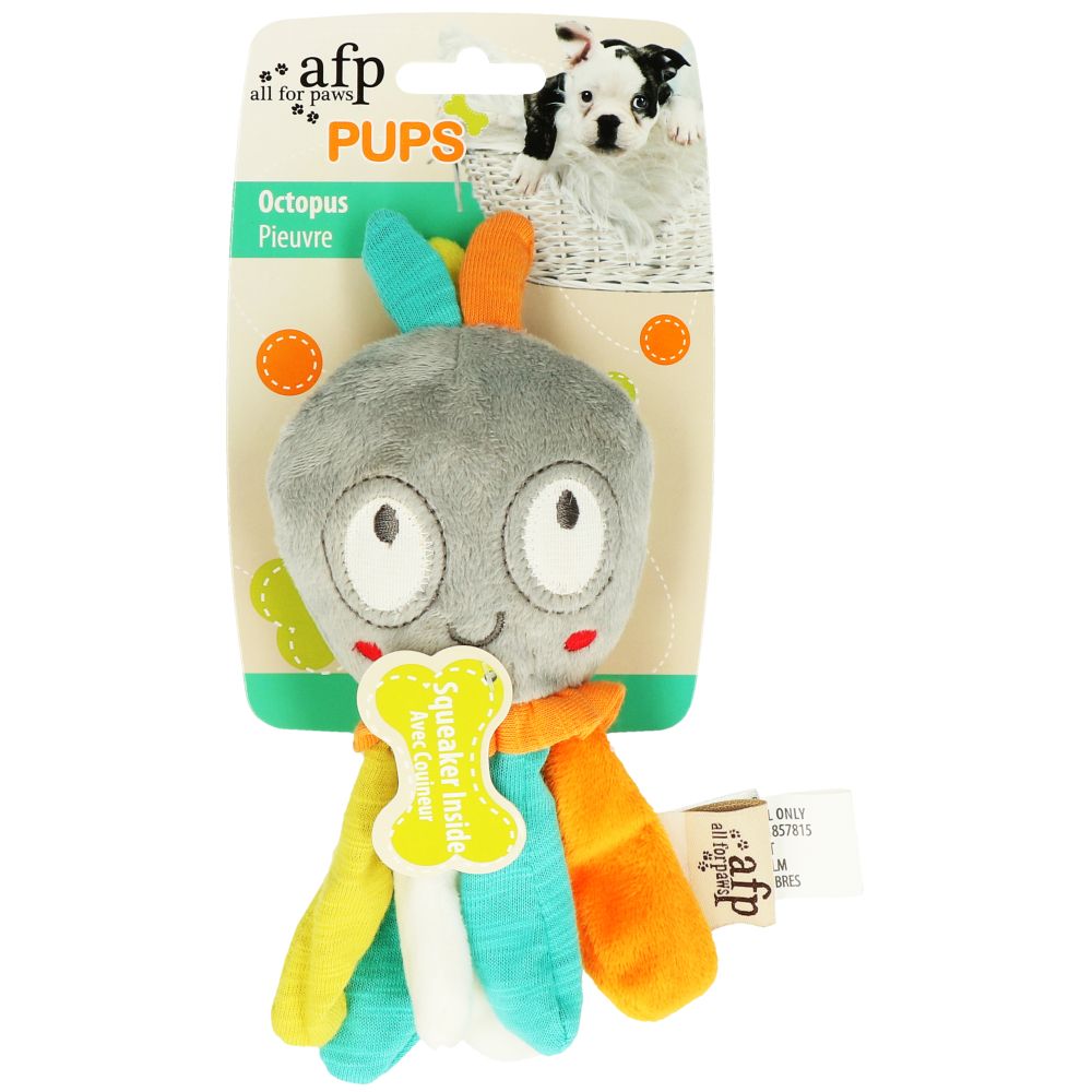 Hunde Kuscheltier | Stofftier Pups Octopus | Maße:19,5 x 8 x 5,5 cm