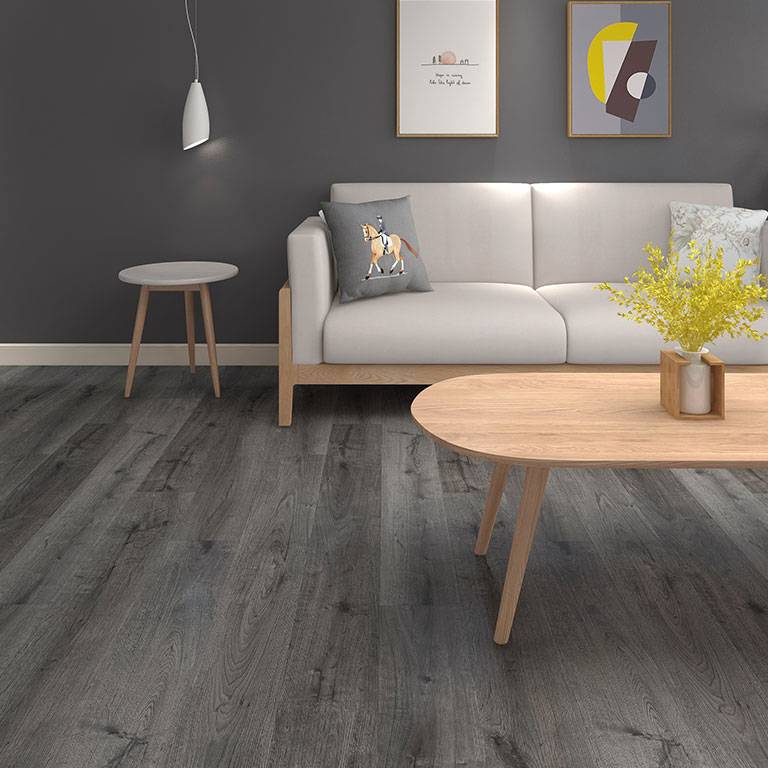 Suelo vinílico Check One 2451 Heeck 1220 x 228 x 4,5 mm con sistema clic, imitación madera, roble gris oscuro