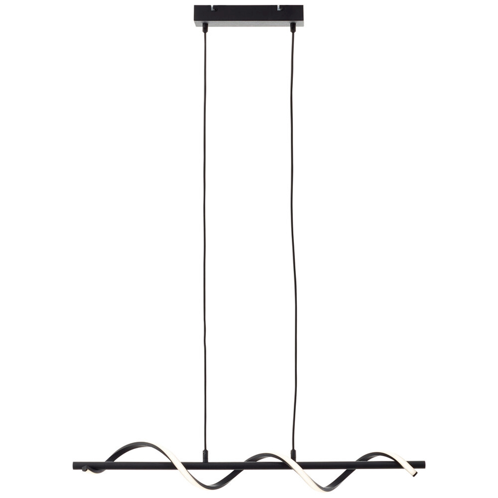 LED Pendelleuchte 150 x 9.7 x 80 cm Schwarz Metall Pendellampe Modern Lichtfarbe: Neutralweiß