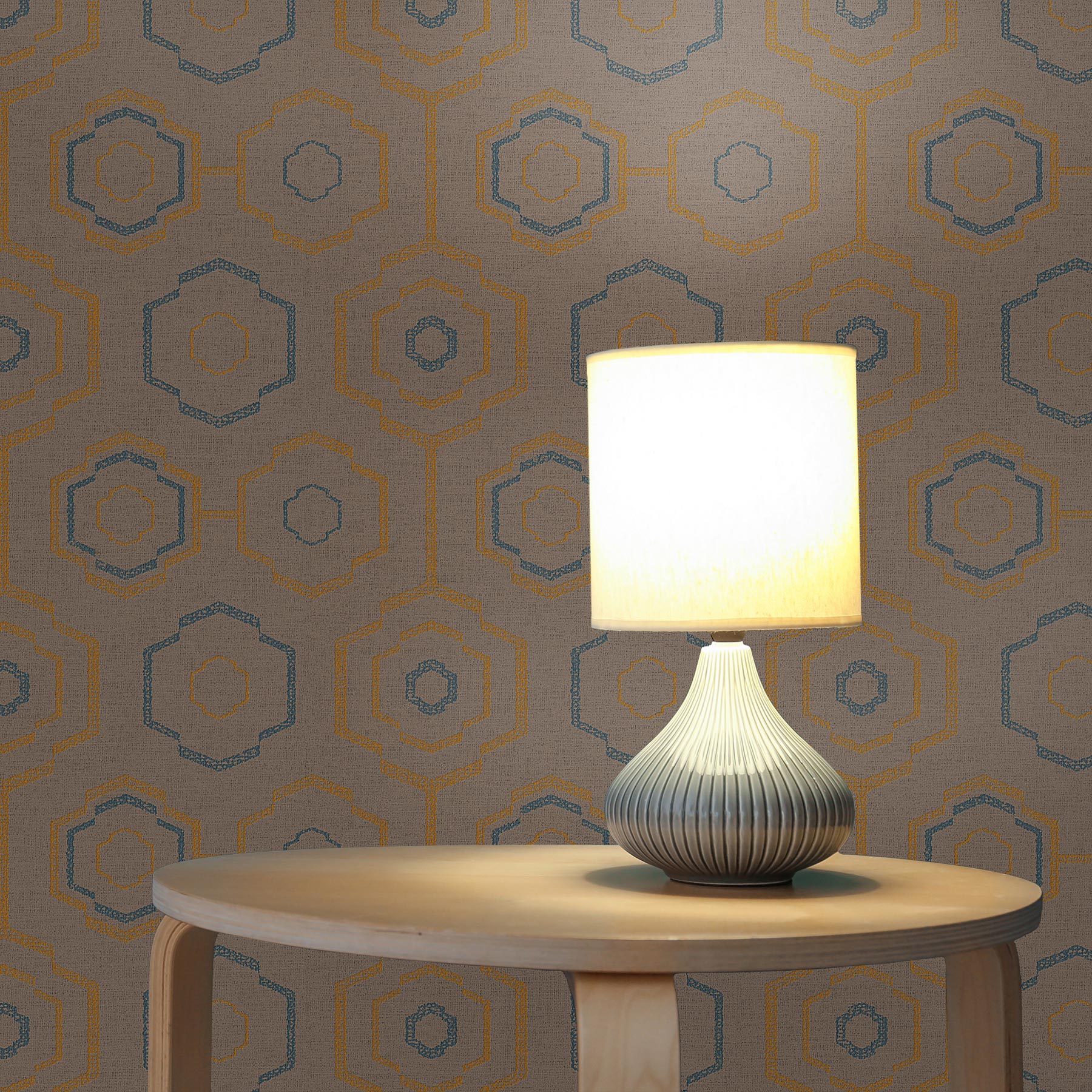 Tapete Grafik Noan M1-No.2911 Vliestapete Orange Blau Geometrisch