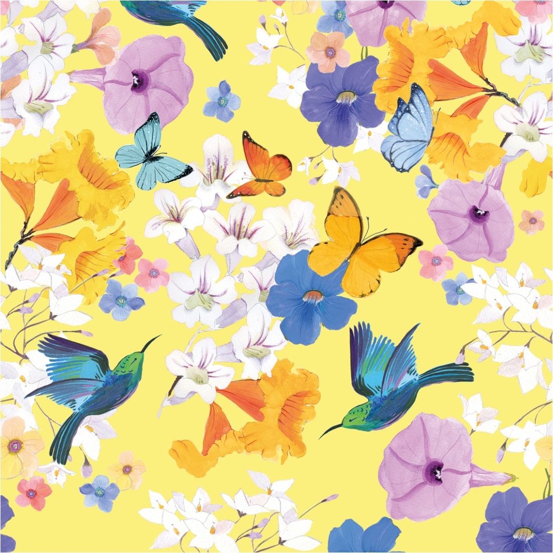 Fototapete Floral M1-No.11611 | Vliestapete Blumen | Bunt | Gelb | Wohnzimmer | Schlafzimmer