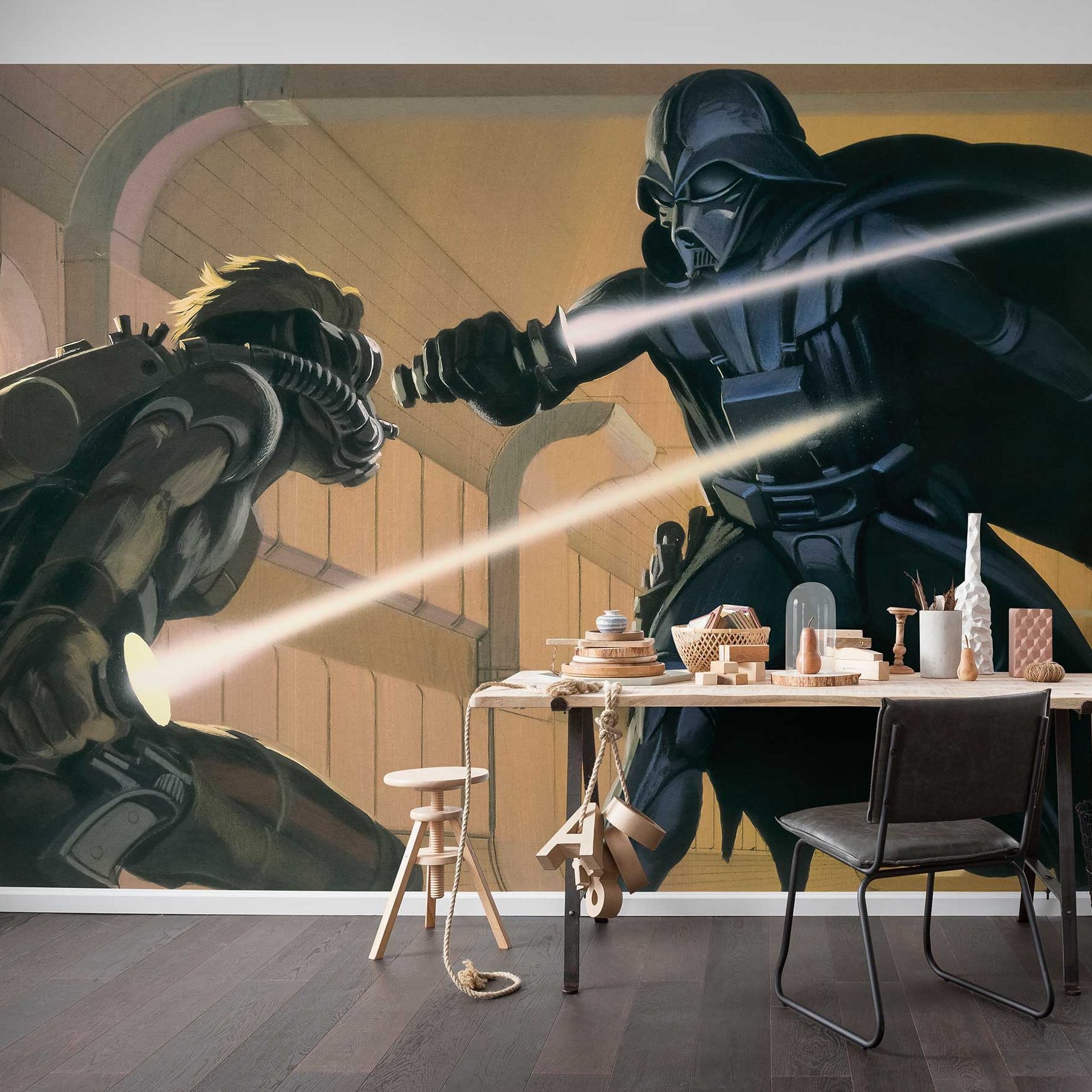 Komar Fototapete Star Wars Vader vs Luke 250 x 500 cm Vlies Darth Vader Luke Kampf um Leben und Tod