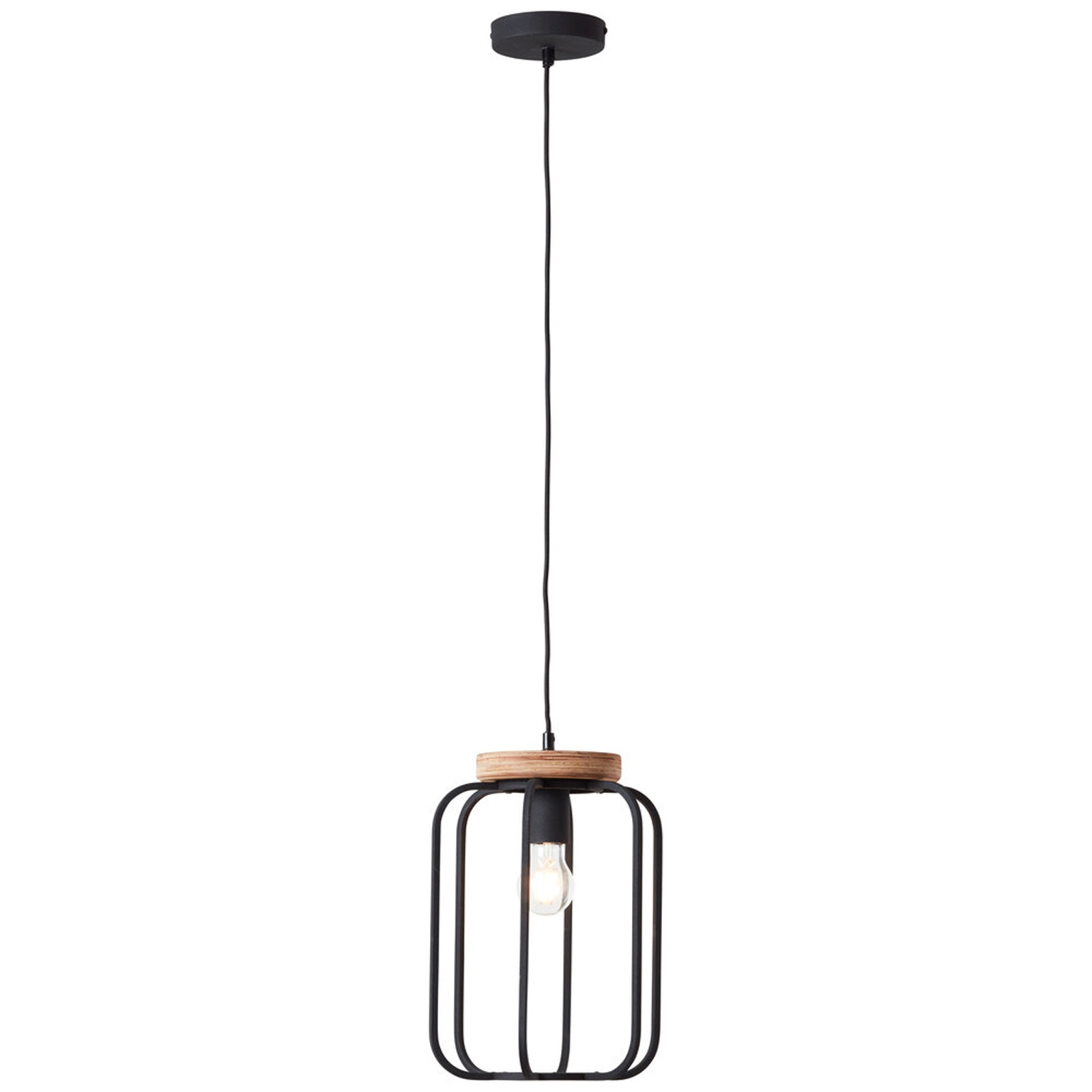 Pendelleuchte 130 x 25 cm Braun Holz Pendellampe Vintage Antik Harmonisch