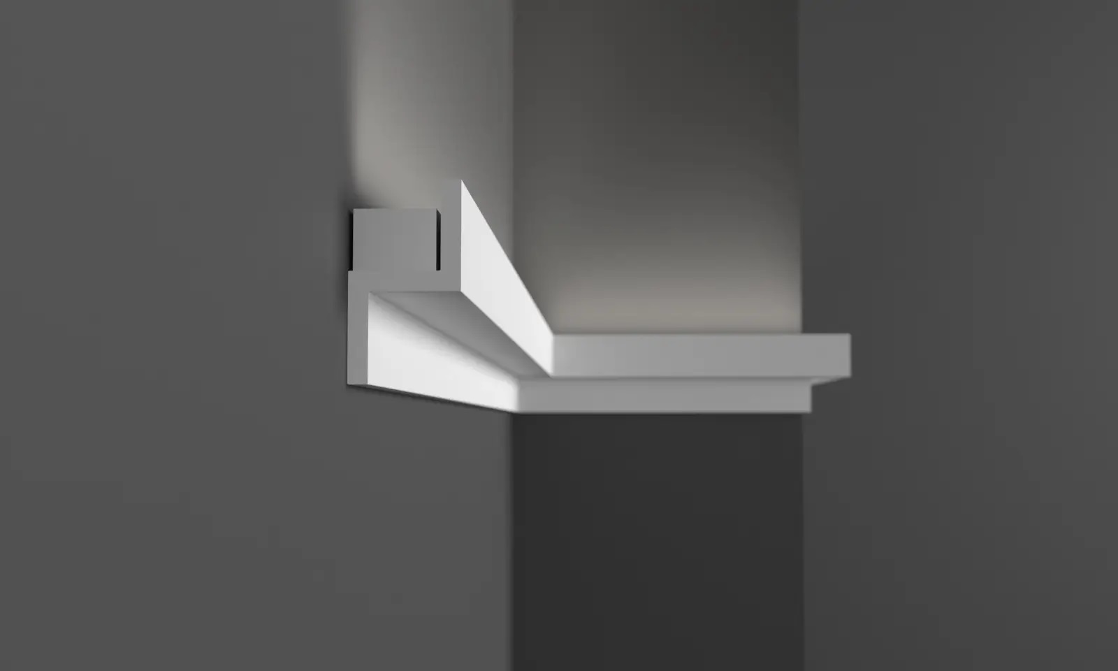 LED Stuckleiste 22x40mm 2m für indirekte Beleuchtung Decke Styropor Lichtleiste KH902