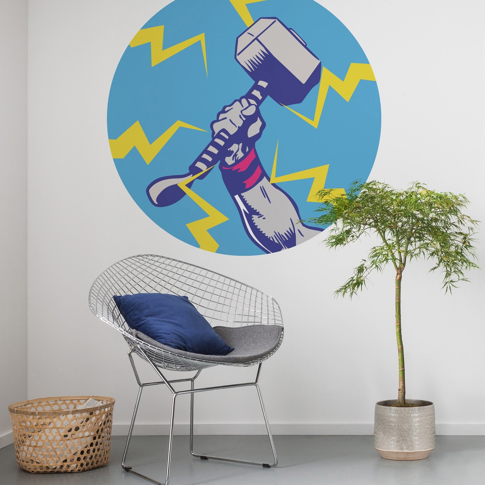 Komar Papier Peint Photo Marvel Marteau Vengeur Thor Mjölnir 125 x 125 cm Intissé Autocollant