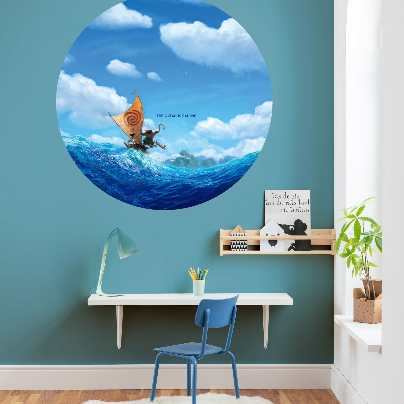 Komar Fototapete Disney Dot Moana Ocean is calling 125 x 125 cm Vlies Selbstklebend Vaiana Maui