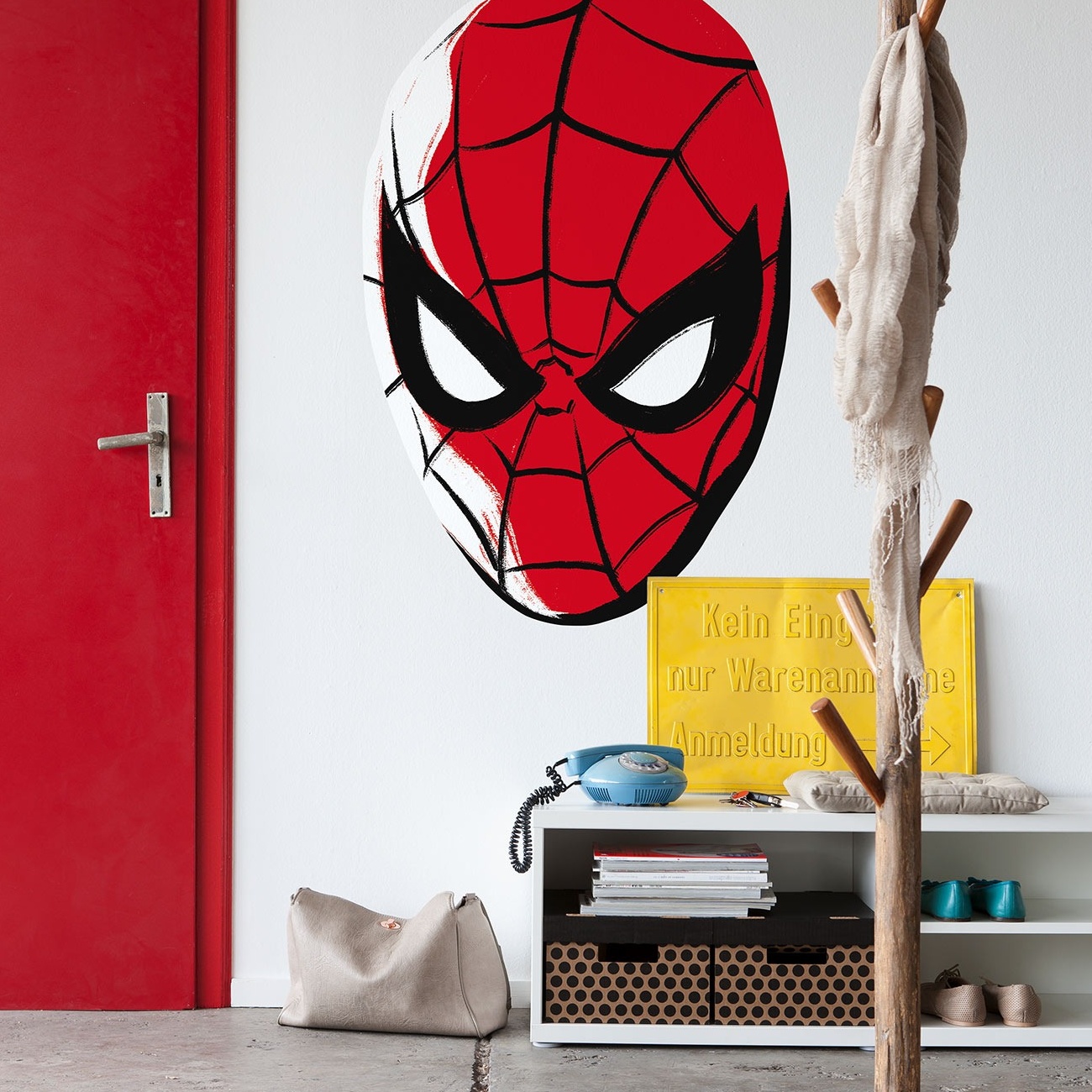 Komar Fototapete Marvel Spider-Man Headshot 125 x 125 cm Vlies Selbstklebend Avengers Spinne