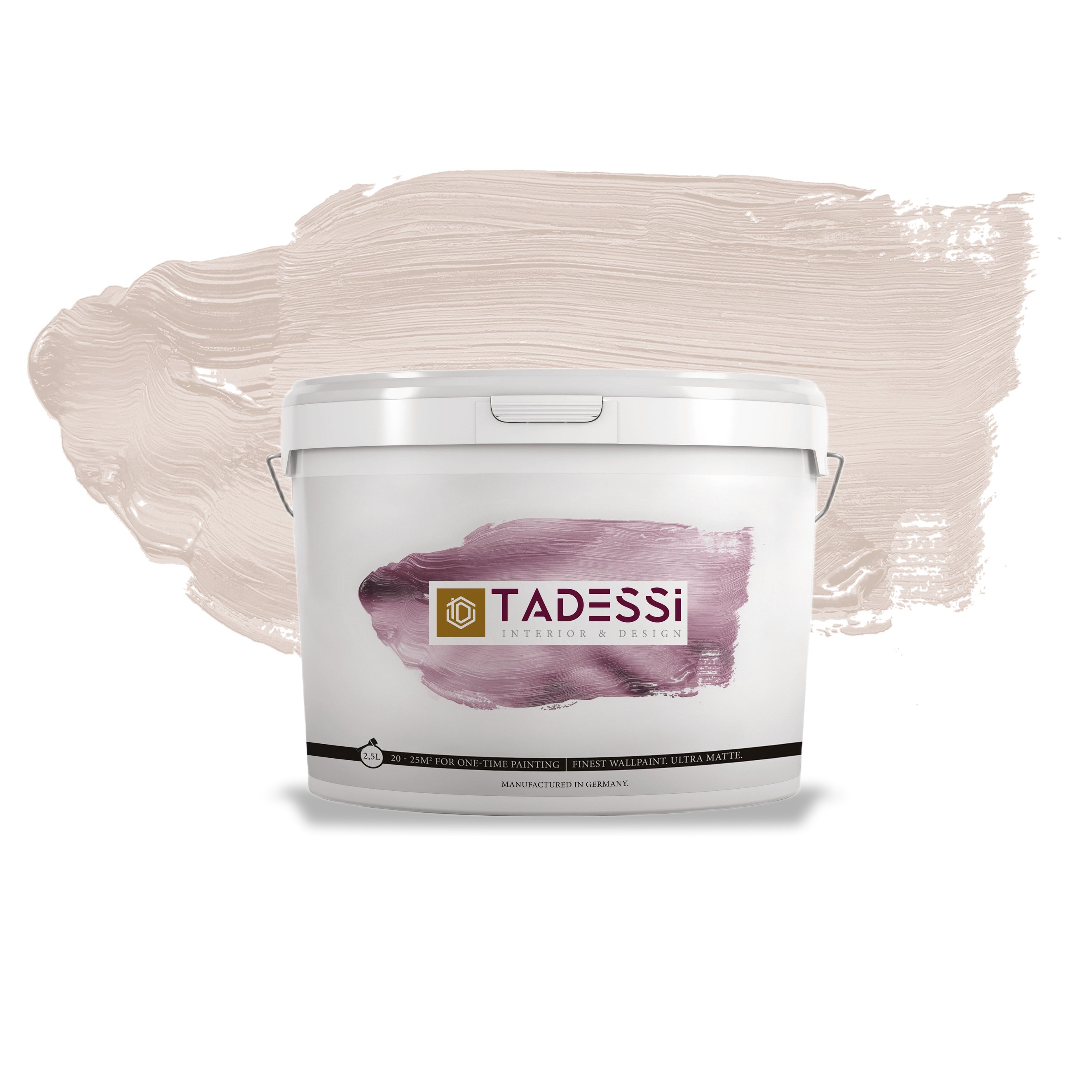 TADESSI Color Vista - Wandfarbe Pastellgrau - Puderrosa - Matte Innenfarbe - Hochwertige Dispersion
