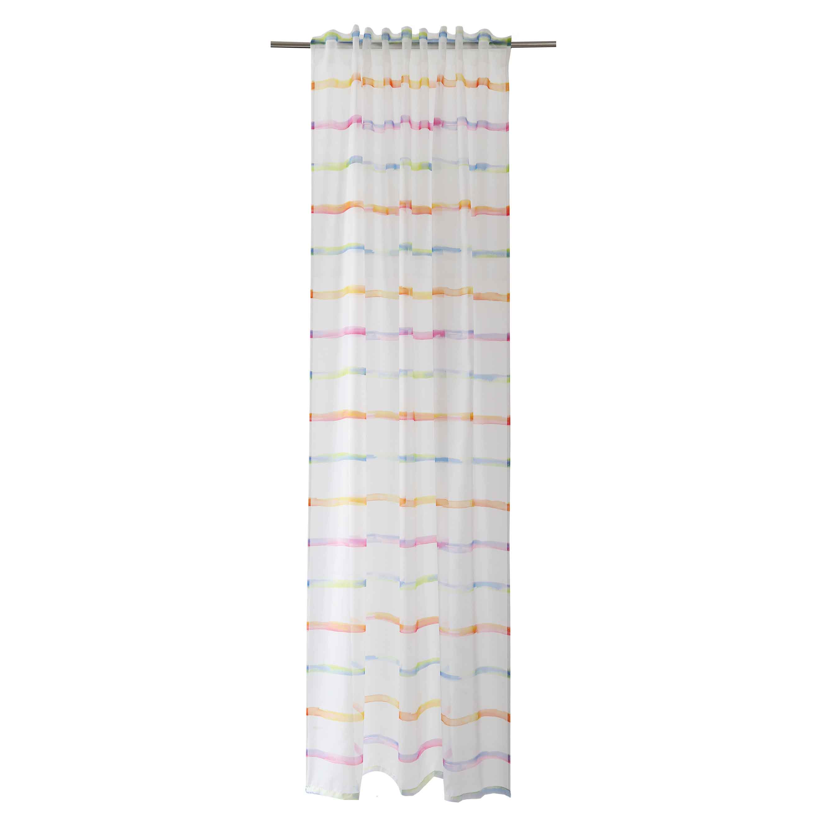 Schlaufenschal Fulvia V3-No.16 | Bunt | Vorhang mit Verdeckten Schlaufen | transparent | Gardine