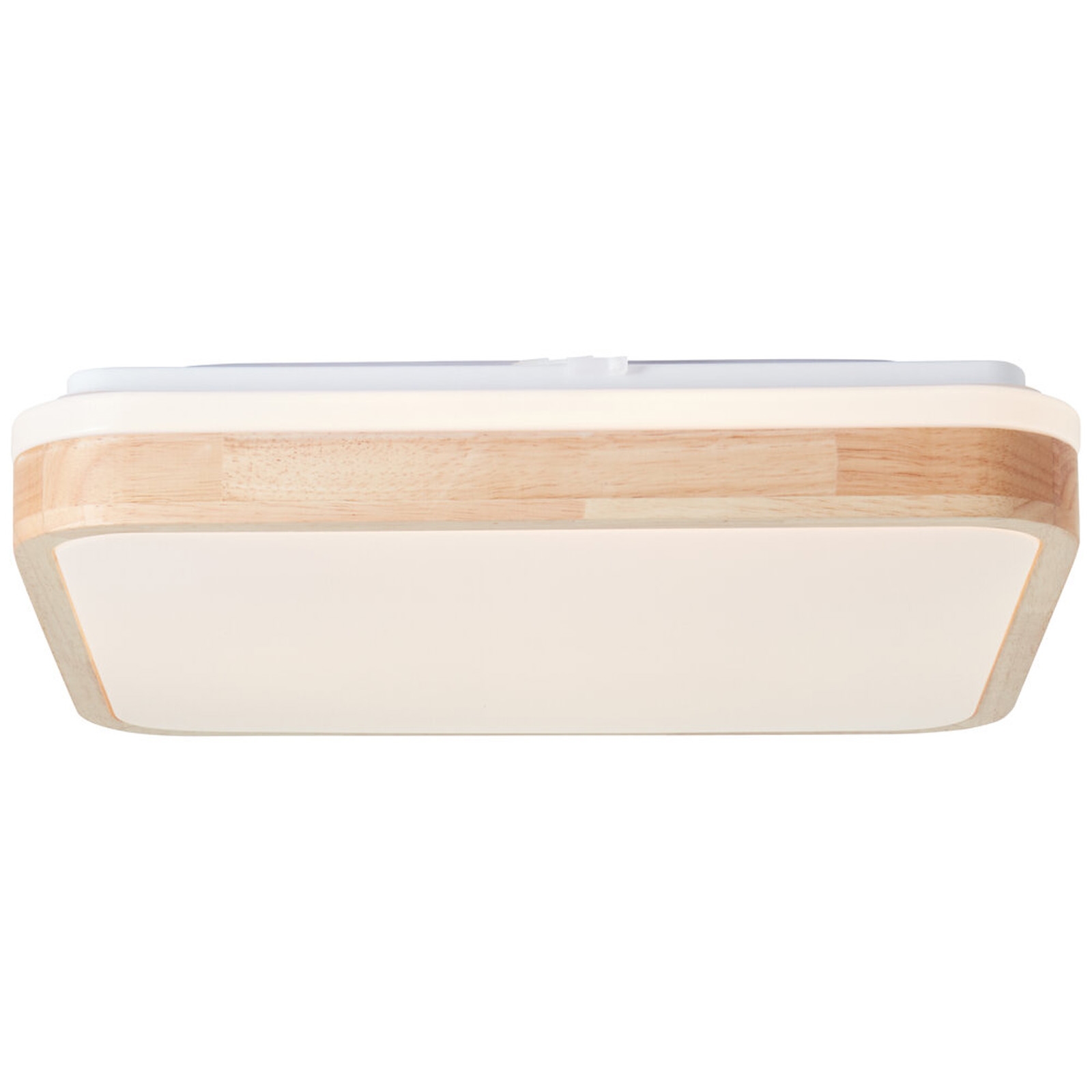 LED Deckenleuchte 8 x 39 x 39 cm Braun Holz Deckenlampe Natürlich Boho Lichtfarbe: Warmweiß
