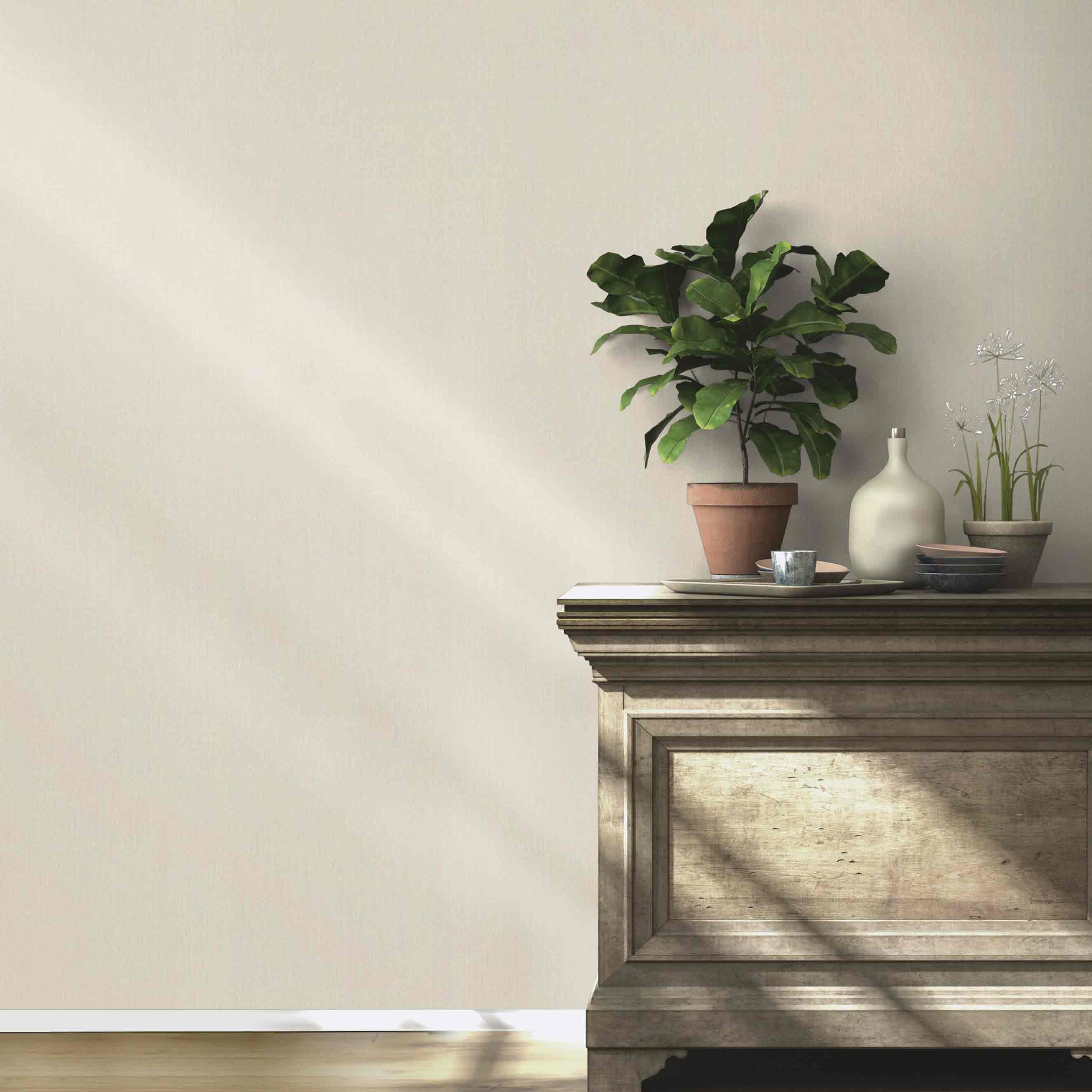 Rasch BARBARA Home Collection II | 537123 | Vliestapete Einfarbig | 0.53 m x 10.05 m | Beige