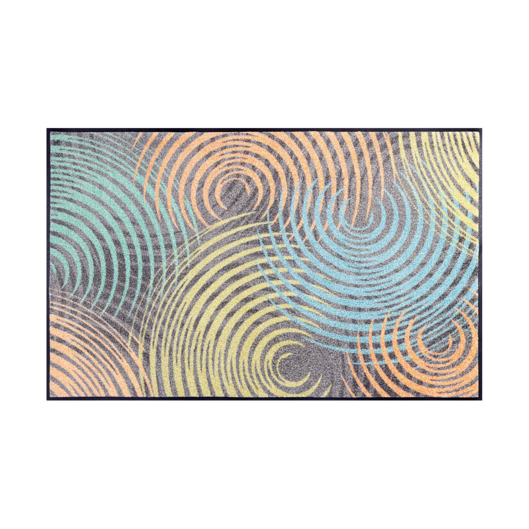Fußmatte Wasserlinien Schmutzfangmatte waschbar verschiedene Größen Floornovo Trend Design