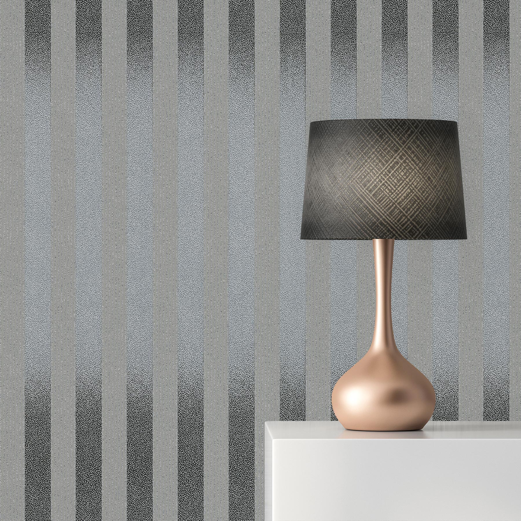 Tapete Streifen Romeo M1-No.2070 | Papiertapete | Grau | Struktur | Geometrisch