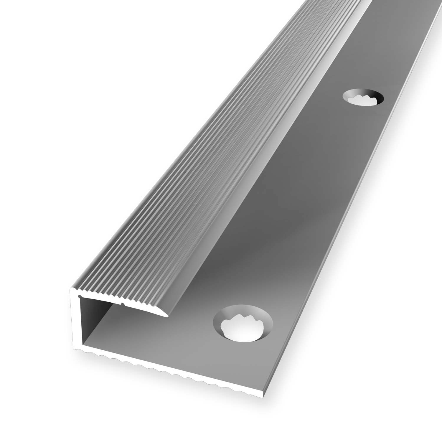 Profilé de finition 11 x 28 x 2700 mm Aluminium Profilé d'arrêt strié Argent Küberit