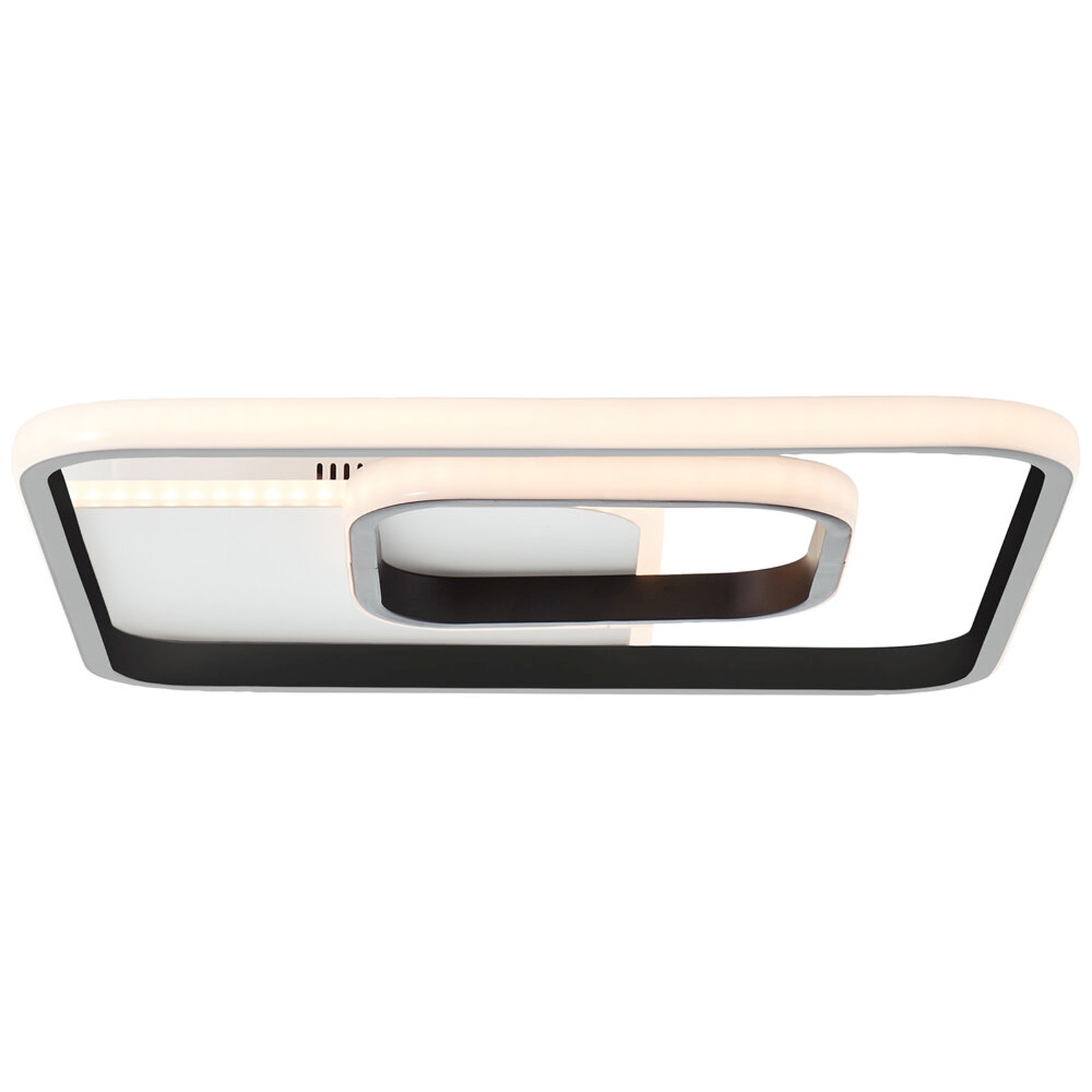 LED Deckenleuchte 5.6 x 40.4 x 40.4 cm Schwarz Metall Deckenlampe Modern Lichtfarbe: Warmweiß