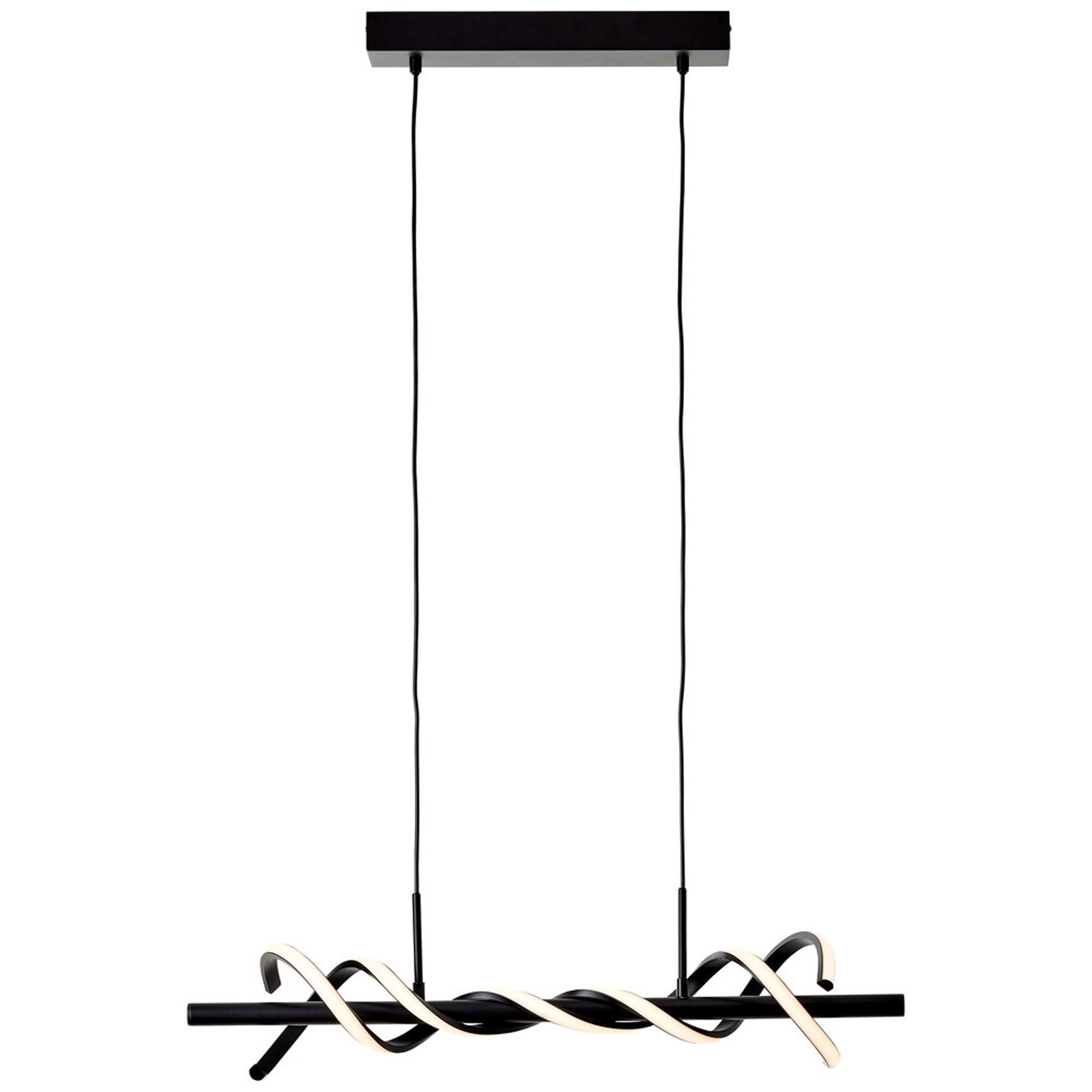 LED Pendelleuchte 150 x 18 x 75.5 cm Schwarz Kunststoff Pendellampe Lichtfarbe: Warmweiß dimmbar