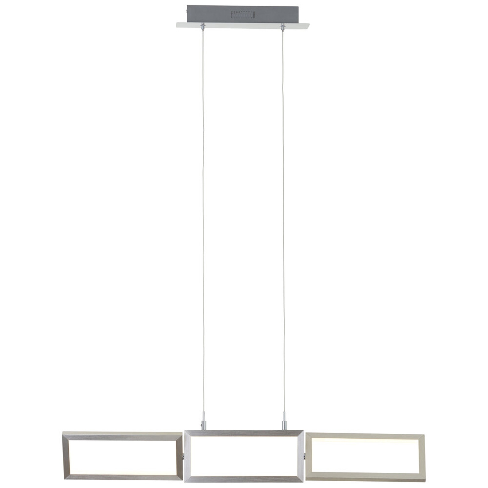 LED Pendelleuchte 127 x 9 x 80.5 cm Metallic Metall Pendellampe Eckig Lichtfarbe: Warmweiß dimmbar